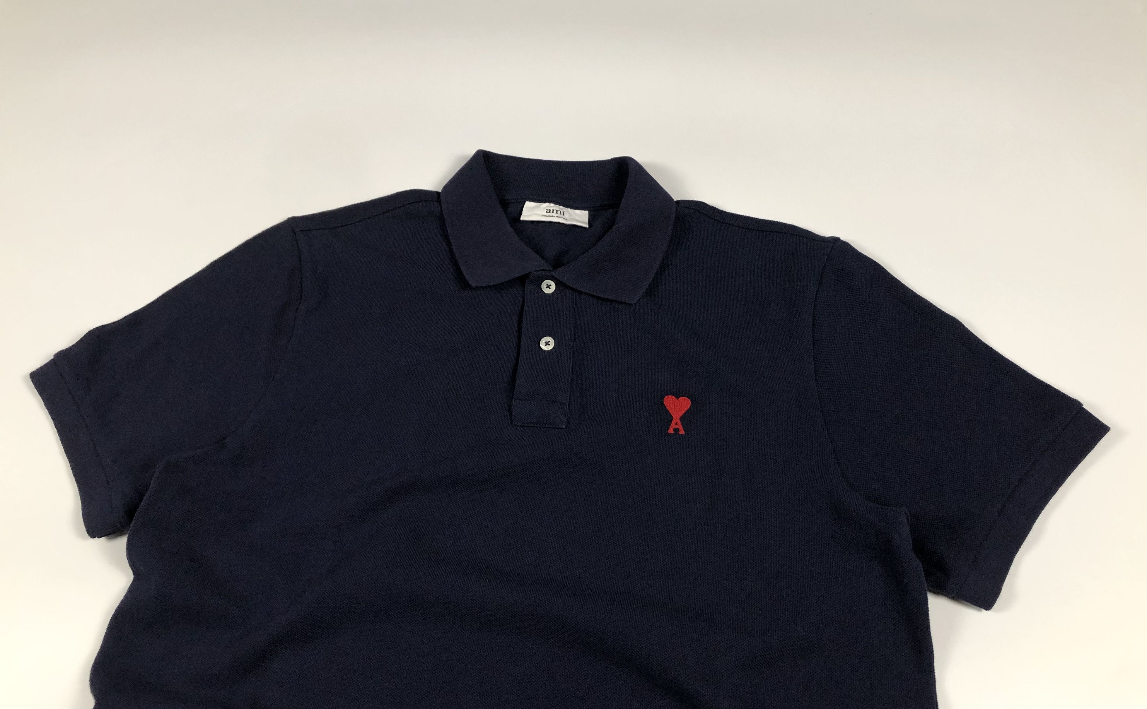 AMI Ami Alexandre Mattiussi Heart Embroidered Polo Shirt Size US XXL / EU 58 / 5 - 2 Thumbnail