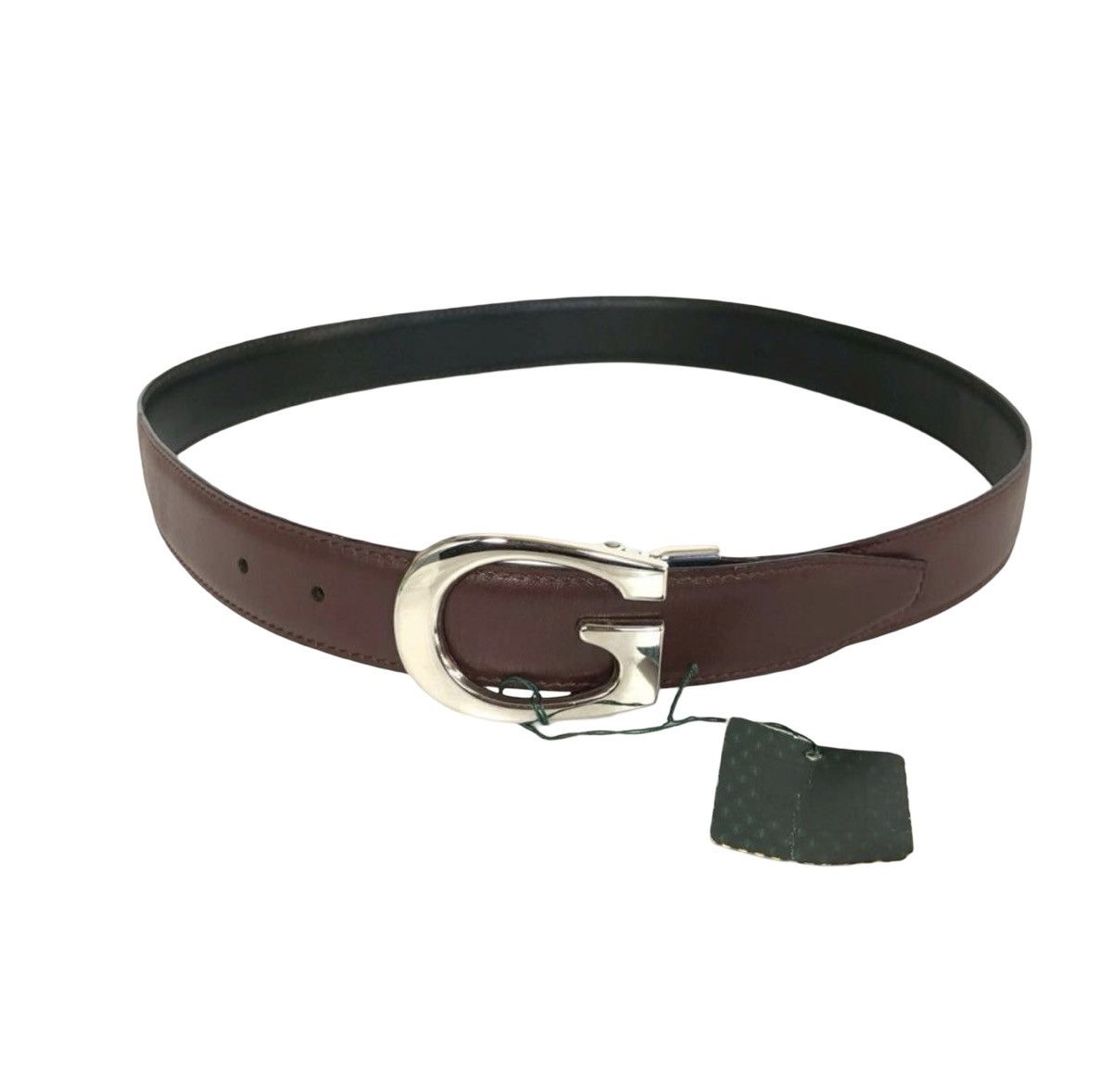 Gucci Gucci G-Buckle Leather Belt Wine Red/Silver Tom Ford Era Size ONE SIZE - 1 Thumbnail