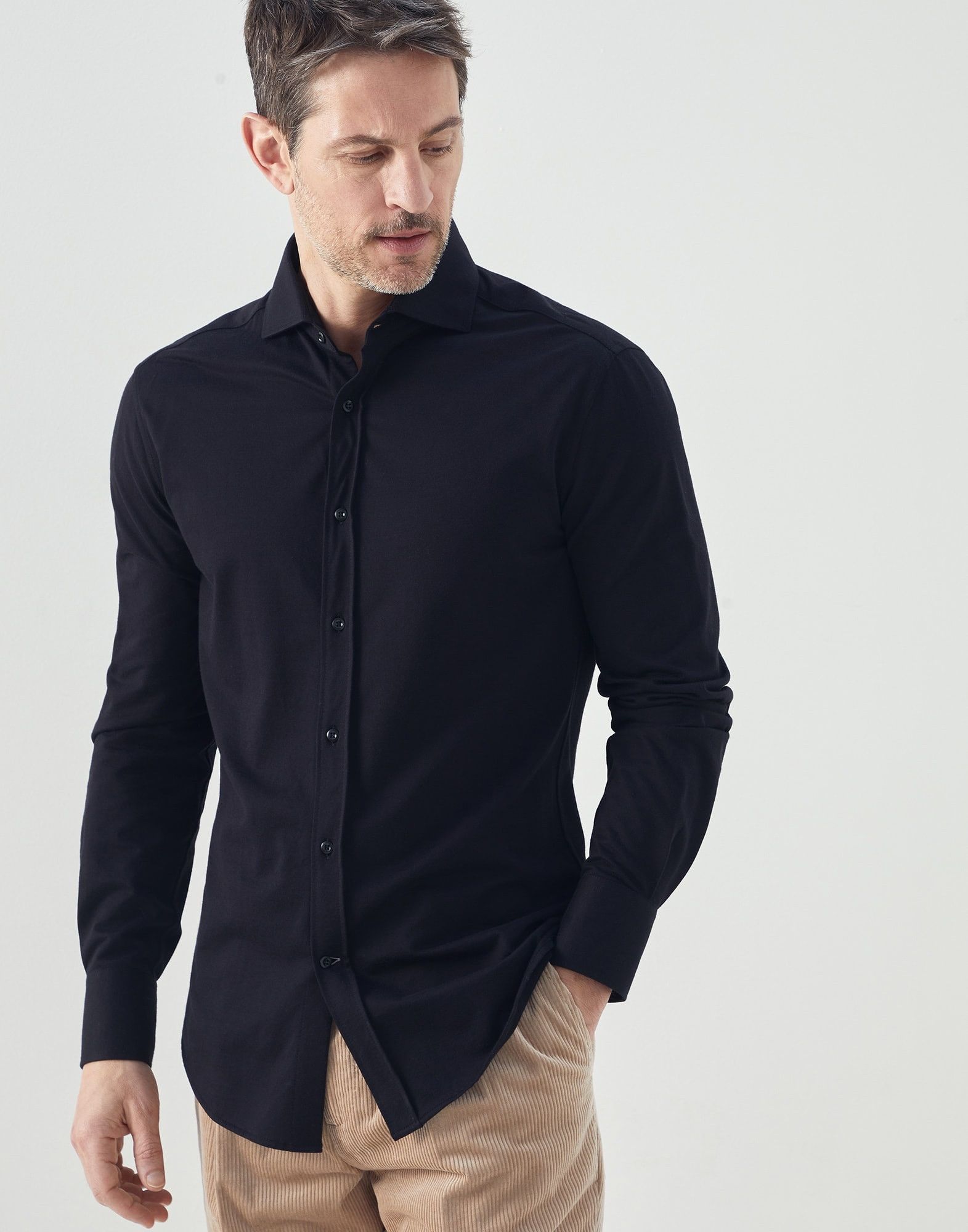 Brunello Cucinelli o1la1rc1a0325 Shirt in Black Size US M / EU 48-50 / 2 - 1 Thumbnail