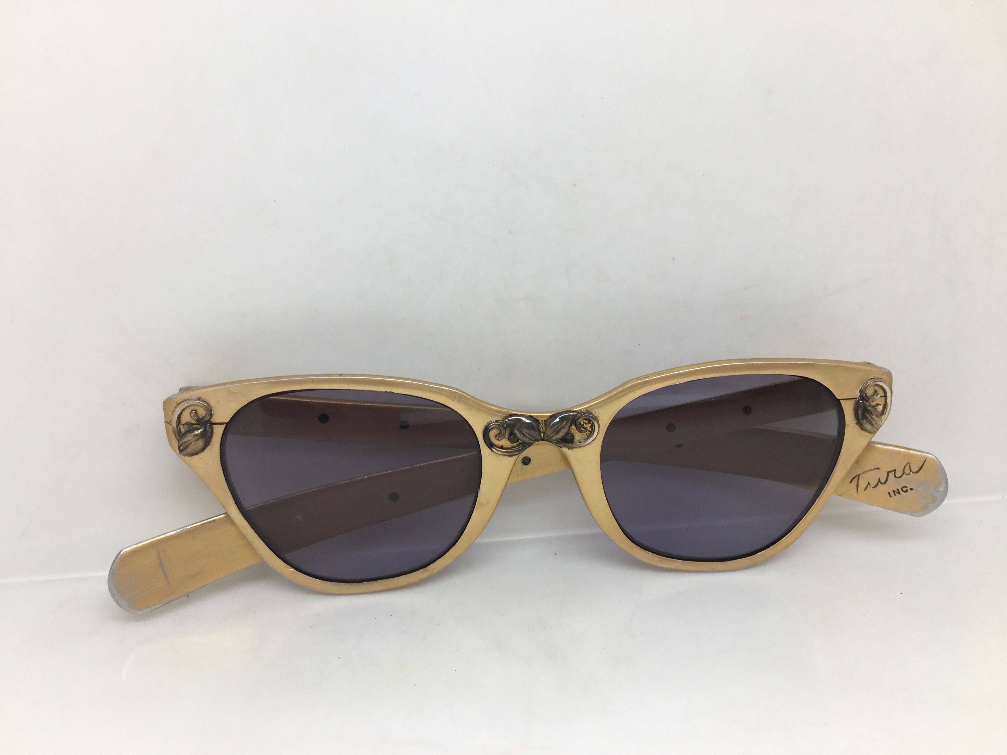 Vintage Vintage 50s TURA Woman Aluminum Brown Cateye Eyeglasses Size ONE SIZE - 7 Thumbnail