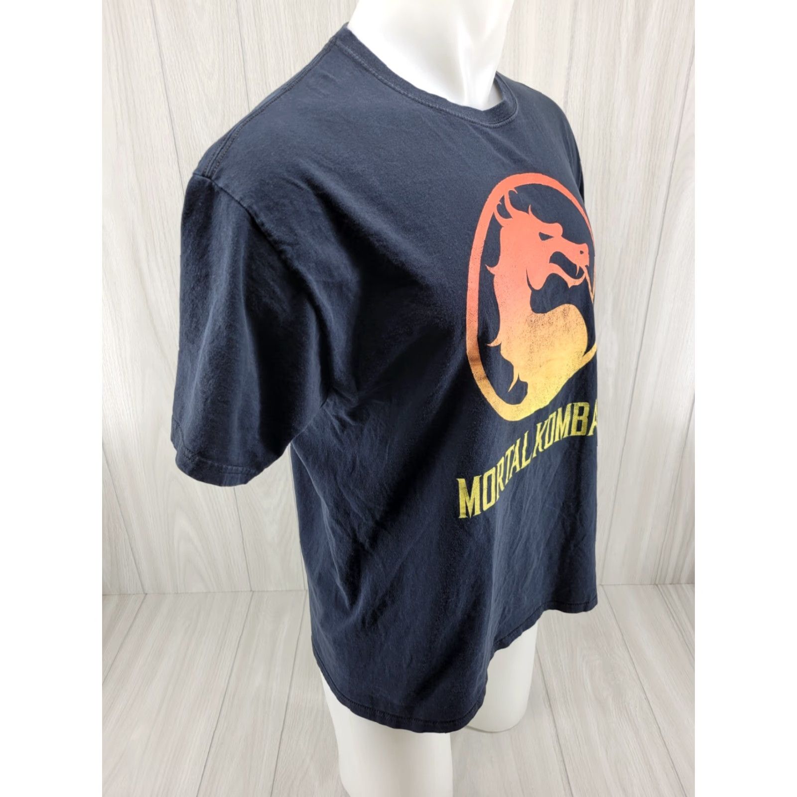 Logo 7 Mortal Kombat Klassic Logo Licensed Adult T-Shirt L Black Graphic Tee Mens 90s Movie Video Games Scorpion Brand Mortal Kombat Size US L / EU 52-54 / 3 - 6 Thumbnail