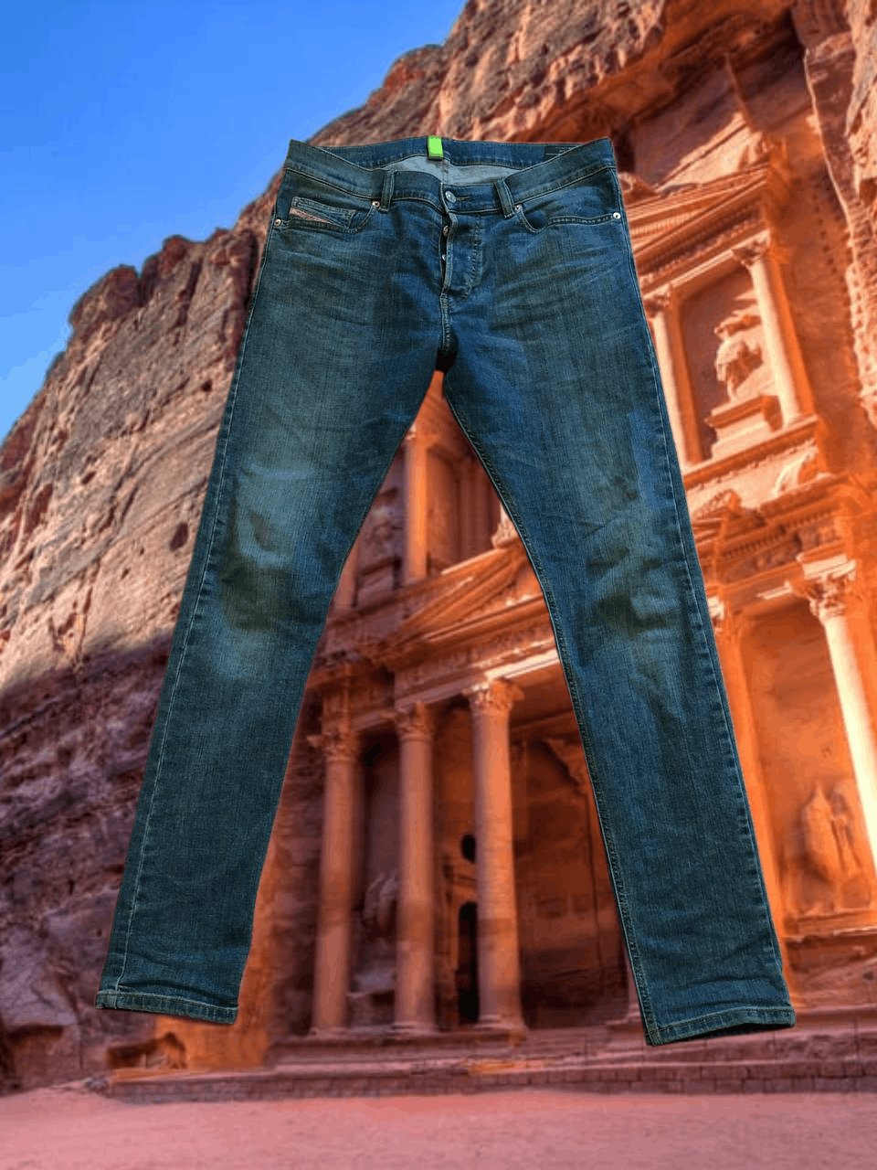 Diesel Vintage blue DIESEL D-LUSTER slim jeans logo Y2K Size 32" / US 10 / IT 46 - 1 Thumbnail