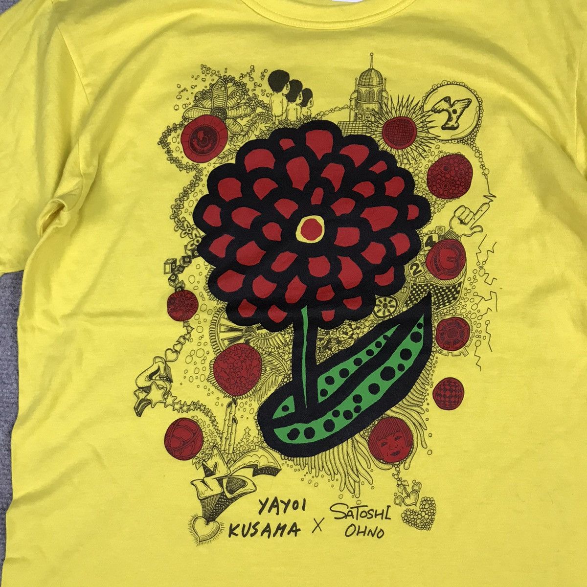 Japanese Brand × Satoshi Nakamoto × Yayoi Kusama YAYOI KUSAMA X SATOSHL OHNO FLOWER DESIGN TSHIRT Size US M / EU 48-50 / 2 - 2 Thumbnail