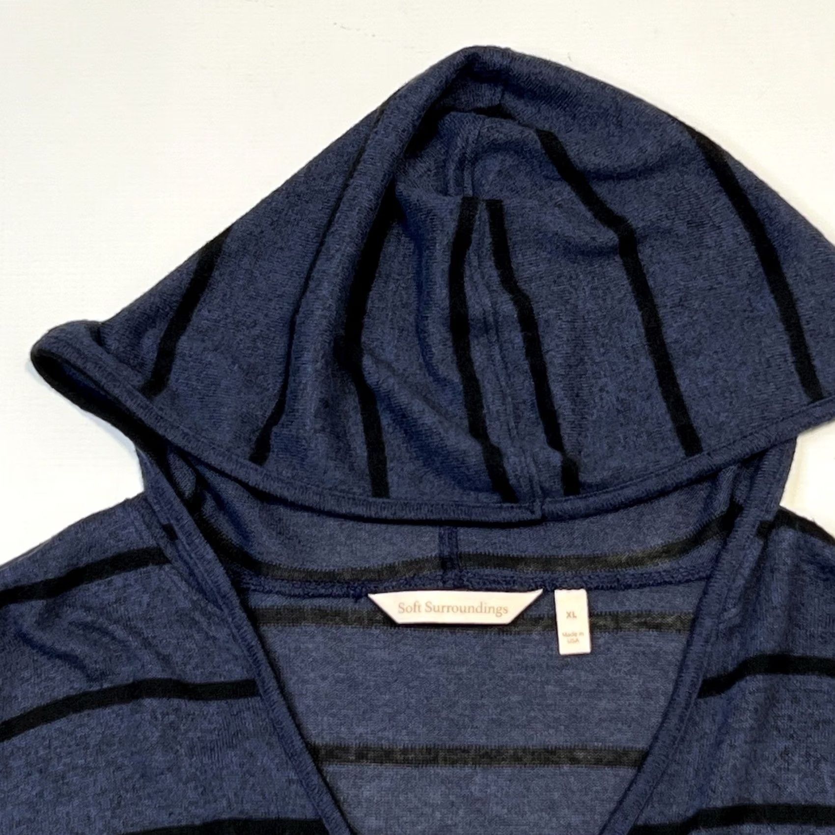 Soft Surroundings Soft Surroundings Downtown Hoodie Sweater Tunic Womens XL Blue Striped Pullover Size XL / US 12-14 / IT 48-50 - 5 Thumbnail
