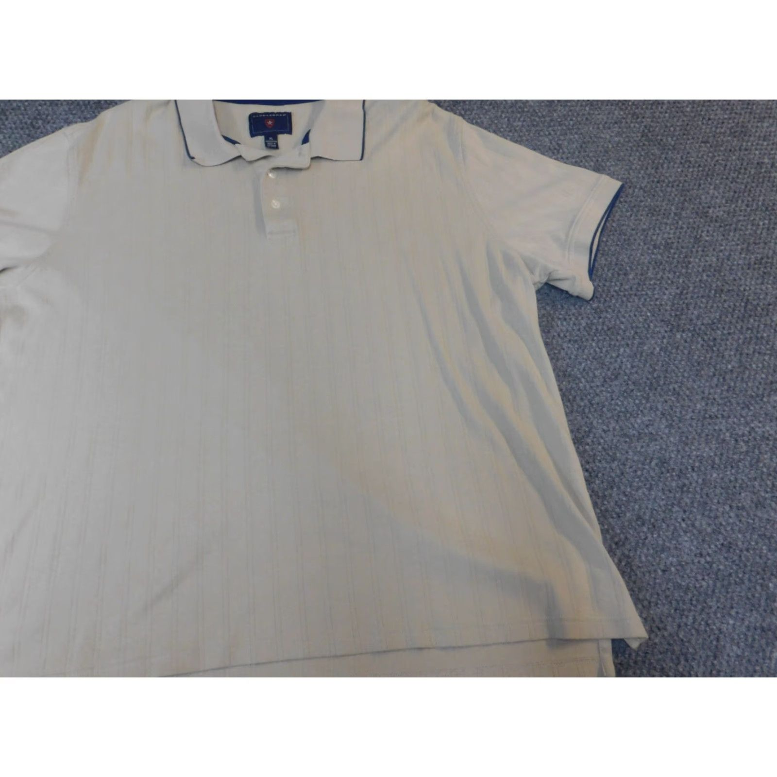 Vintage Saddlebred Polo Shirt Mens XL Beige Cotton Knit Short Sleeve Button Collared Golf All Seasons Regular Vintage No Size US XL / EU 56 / 4 - 2 Thumbnail