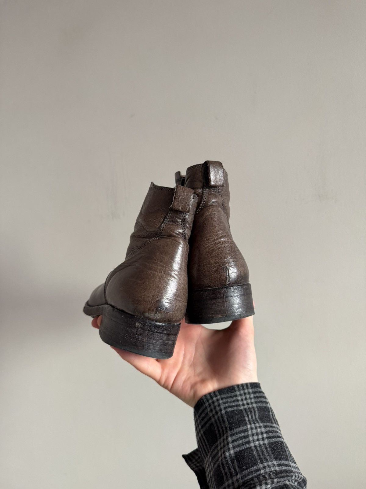 MoMA MOMA Handmade in Italy Khaki Leather Ankle Boots Size US 6.5 / IT 36.5 - 3 Thumbnail