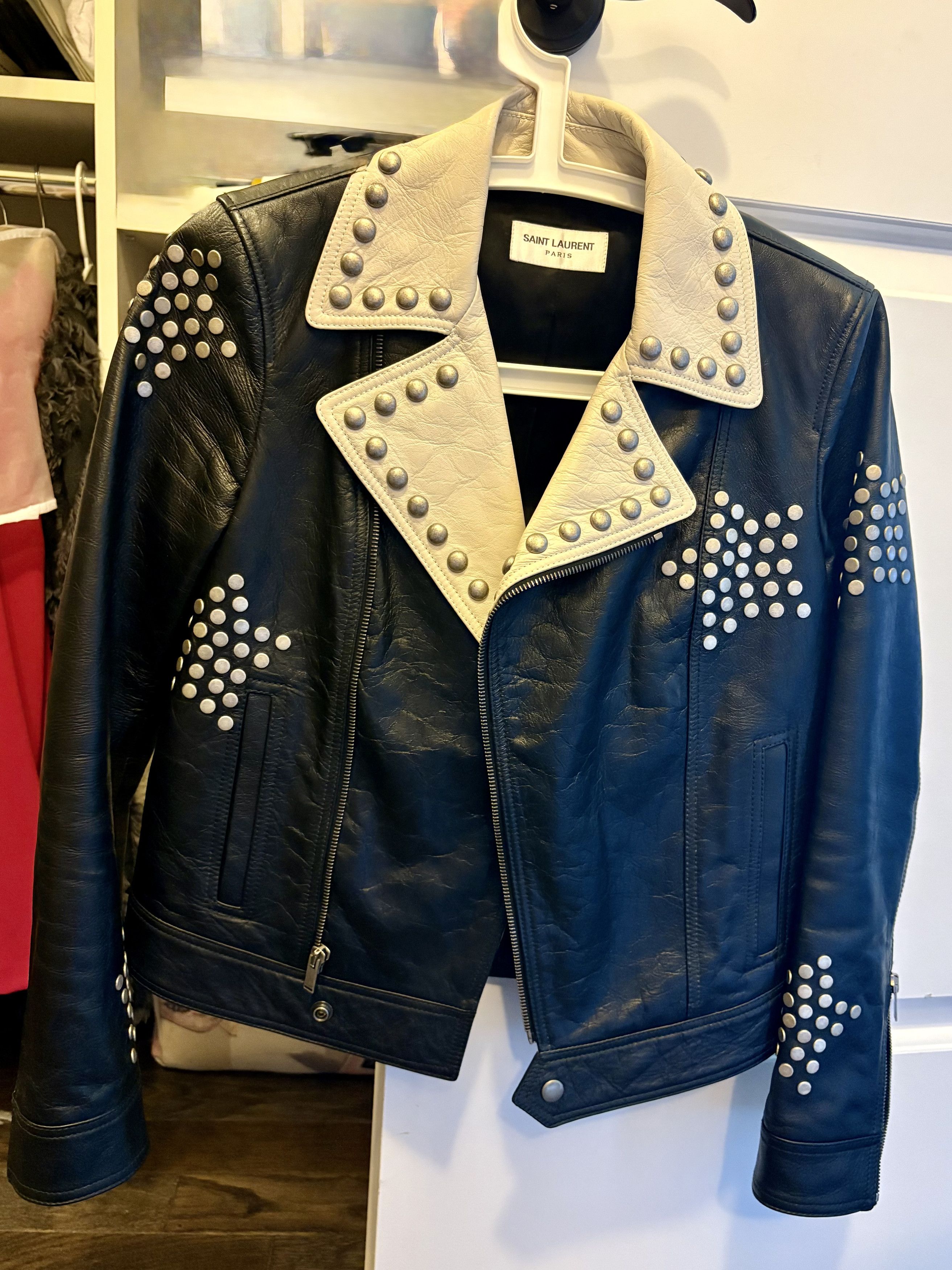 Saint Laurent Paris Saint Laurent Leather Studded Jacket Size XS / US 0-2 / IT 36-38 - 1 Thumbnail