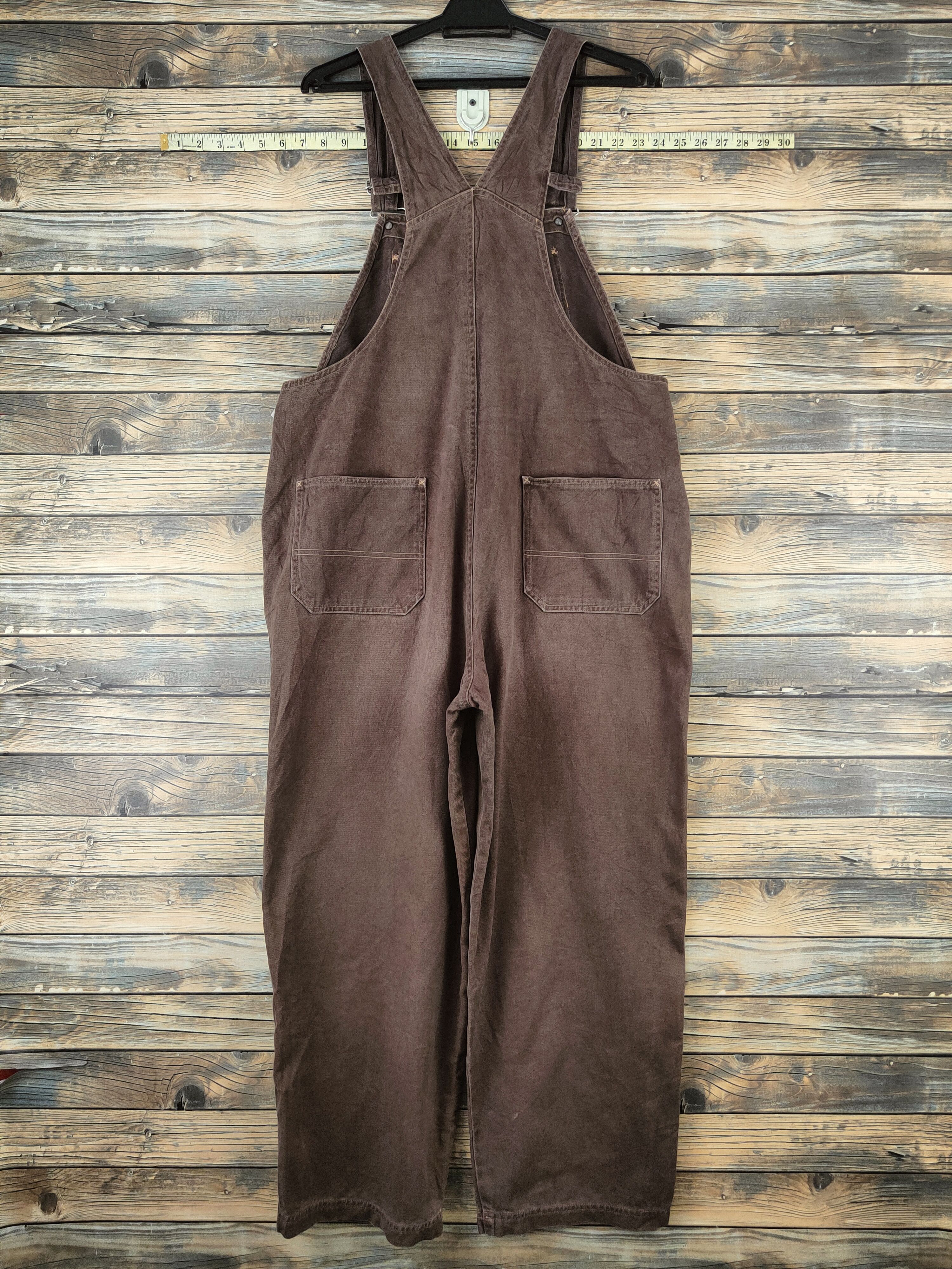 Japanese Brand Daily Topics blue jeans Brown Multipocket Jumpsuits #S2930 Size US 31 - 10 Thumbnail