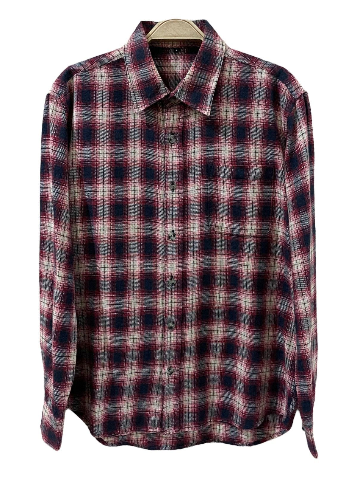 Flannel × Japanese Brand Vintage Uniqlo Travis Scott Style Tartan Plaid Flannel Size US L / EU 52-54 / 3 - 1 Thumbnail