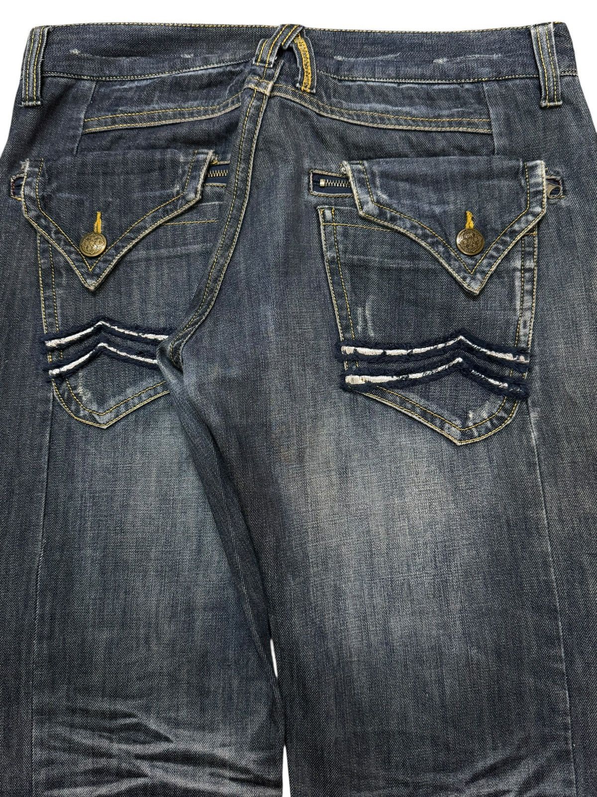 14th Addiction Vintage Y2K Japanese Brand Faded Wash Whiskers Spiral Leg Size US 34 / EU 50 - 5 Thumbnail