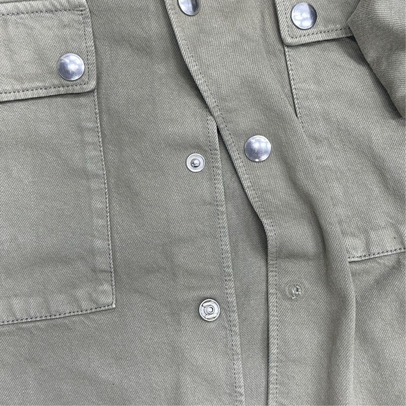 Prada Khaki Denim Long Sleeve Shirt for Men
