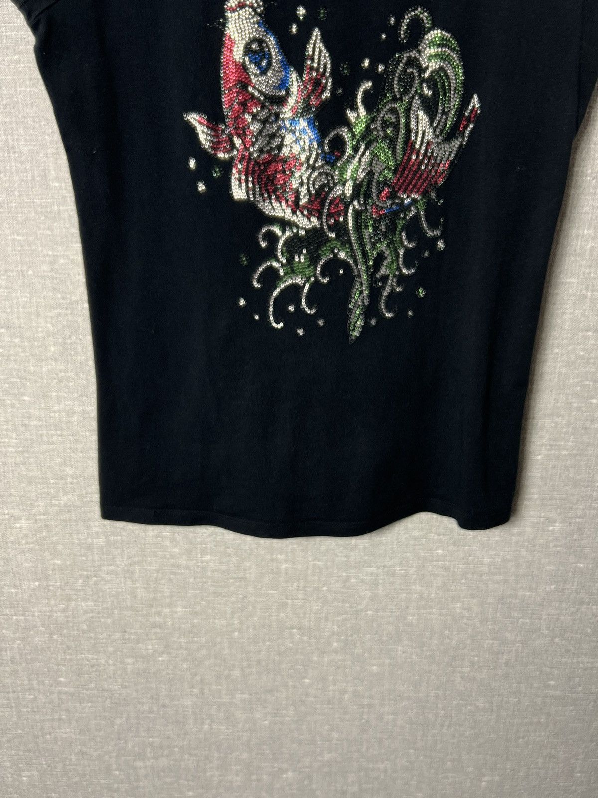 Ed Hardy Y2K Ed Hardy Big Logo With Rhinestones Carps Koi Tee Size M / US 6-8 / IT 42-44 - 6 Thumbnail