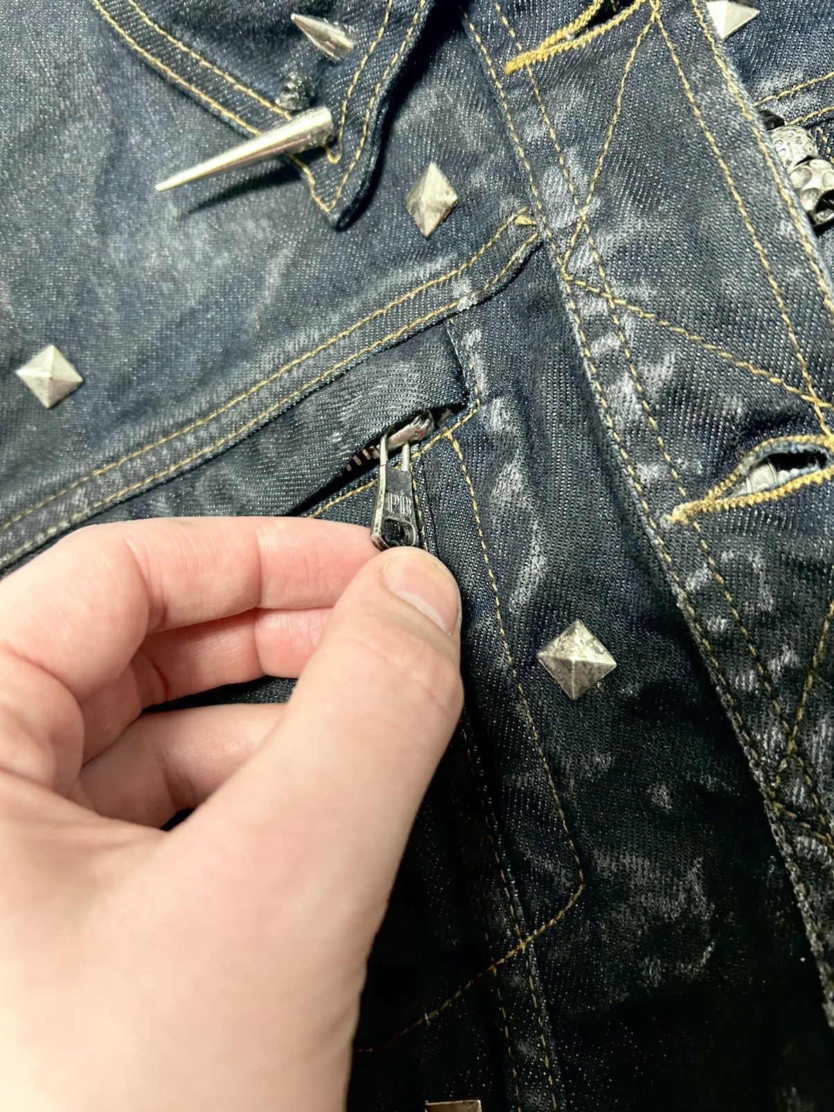 Balmain SS2012 Waxed Denim Jacket Reworked Size US XS / EU 42 / 0 - 7 Thumbnail
