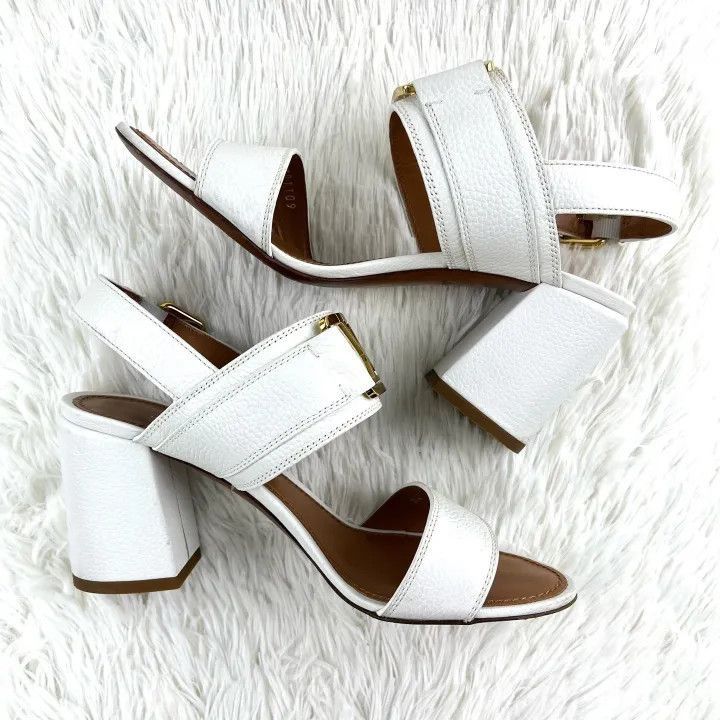 Louis Vuitton Louis Vuitton White Leather Strap Sandals for Women -2508 Size US 6 / IT 36 - 4 Thumbnail