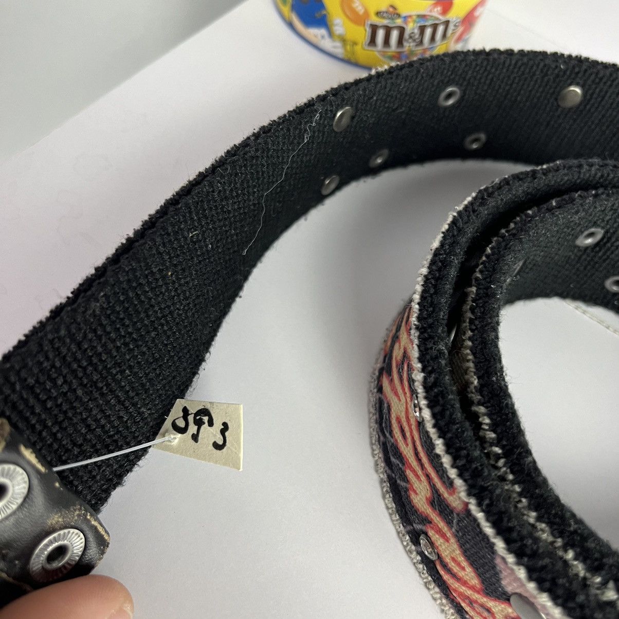 Ed Hardy × Vintage ⭐️VINTAGE⭐️ Ed Hardy Y2K Full Printed Textile Belt Size 34 - 6 Thumbnail
