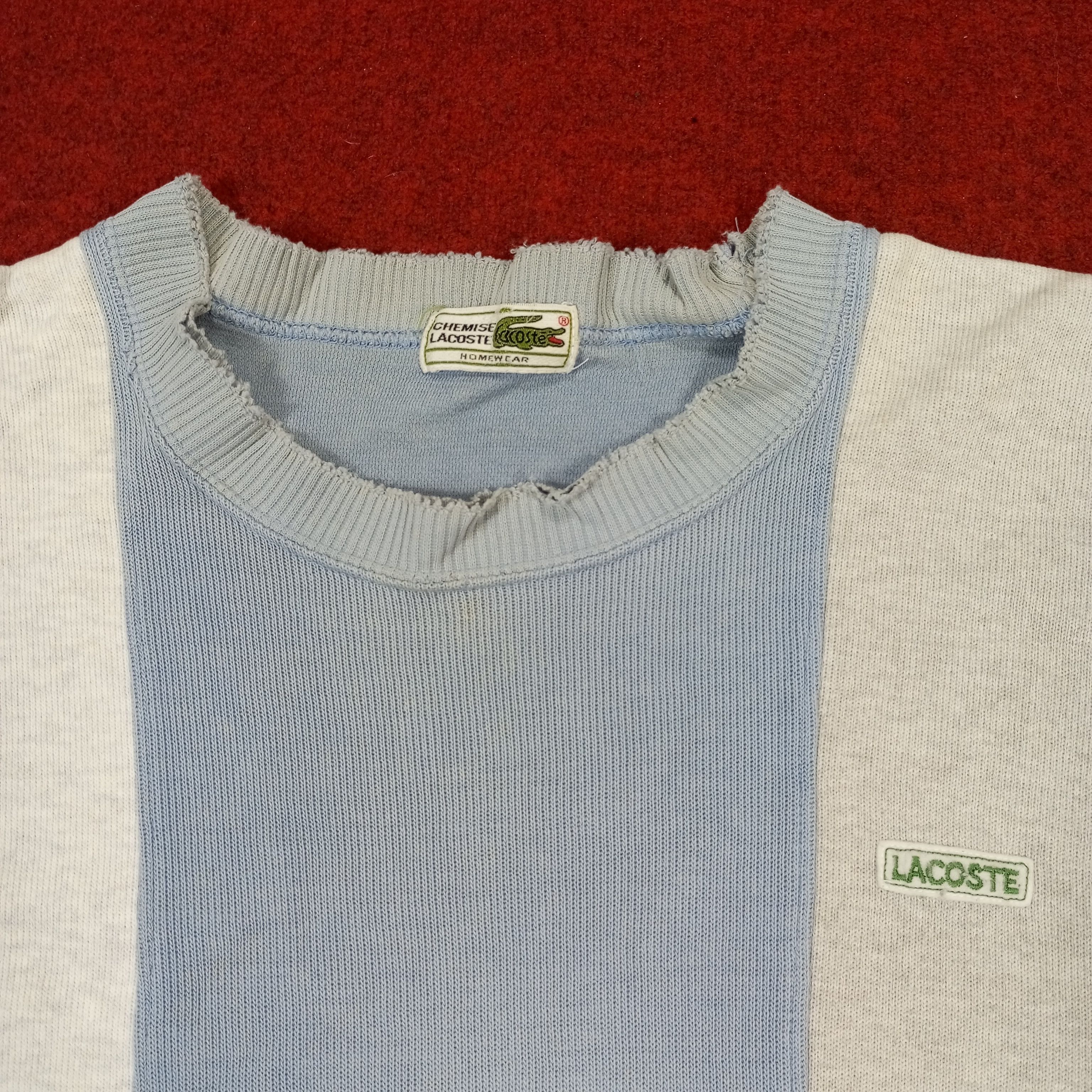 Lacoste × Vintage Lacoste Small Spellout Vintage Distressed Sweatshirt Size US S / EU 44-46 / 1 - 2 Thumbnail