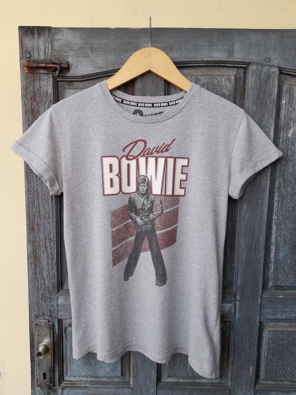 Band Tees David Bowie Graphic Tee by JEANASIS - Gray Vintage Style Size ONE SIZE - 1 Thumbnail
