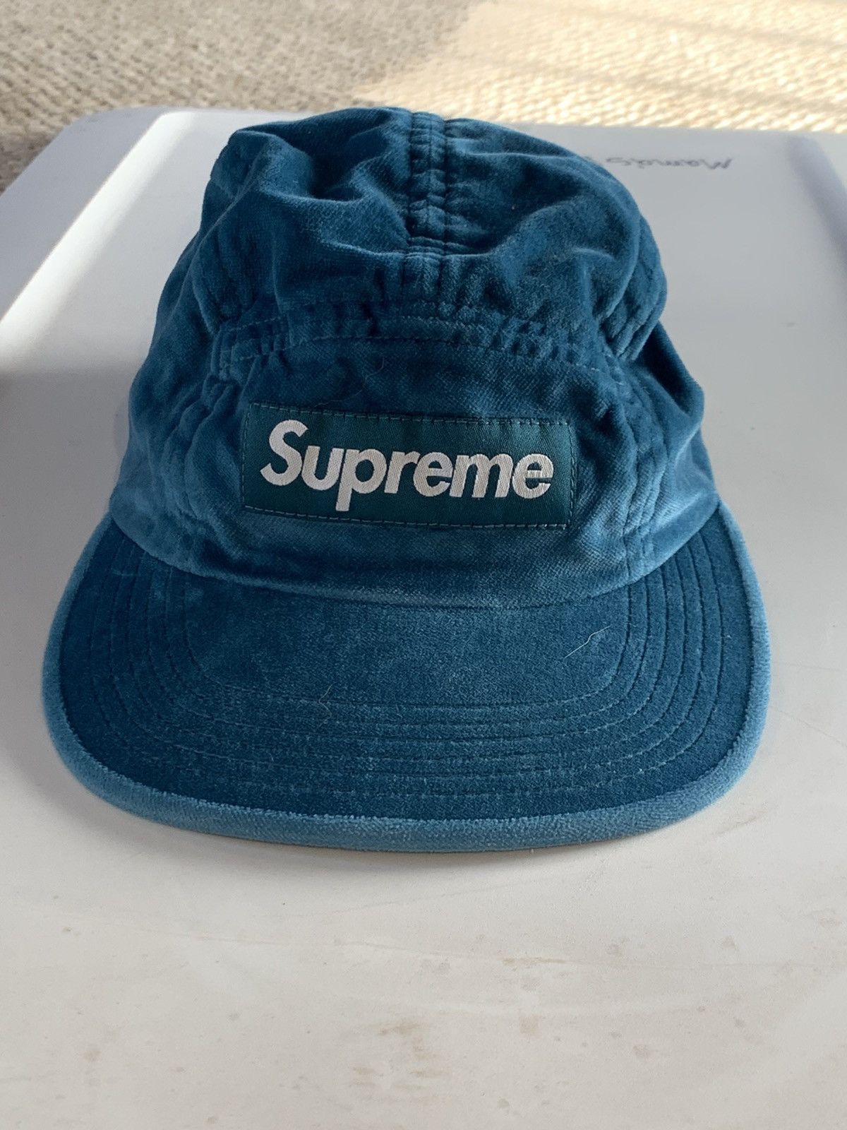 Supreme Supreme Velvet Camp Cap—Cyan Size ONE SIZE - 2 Thumbnail