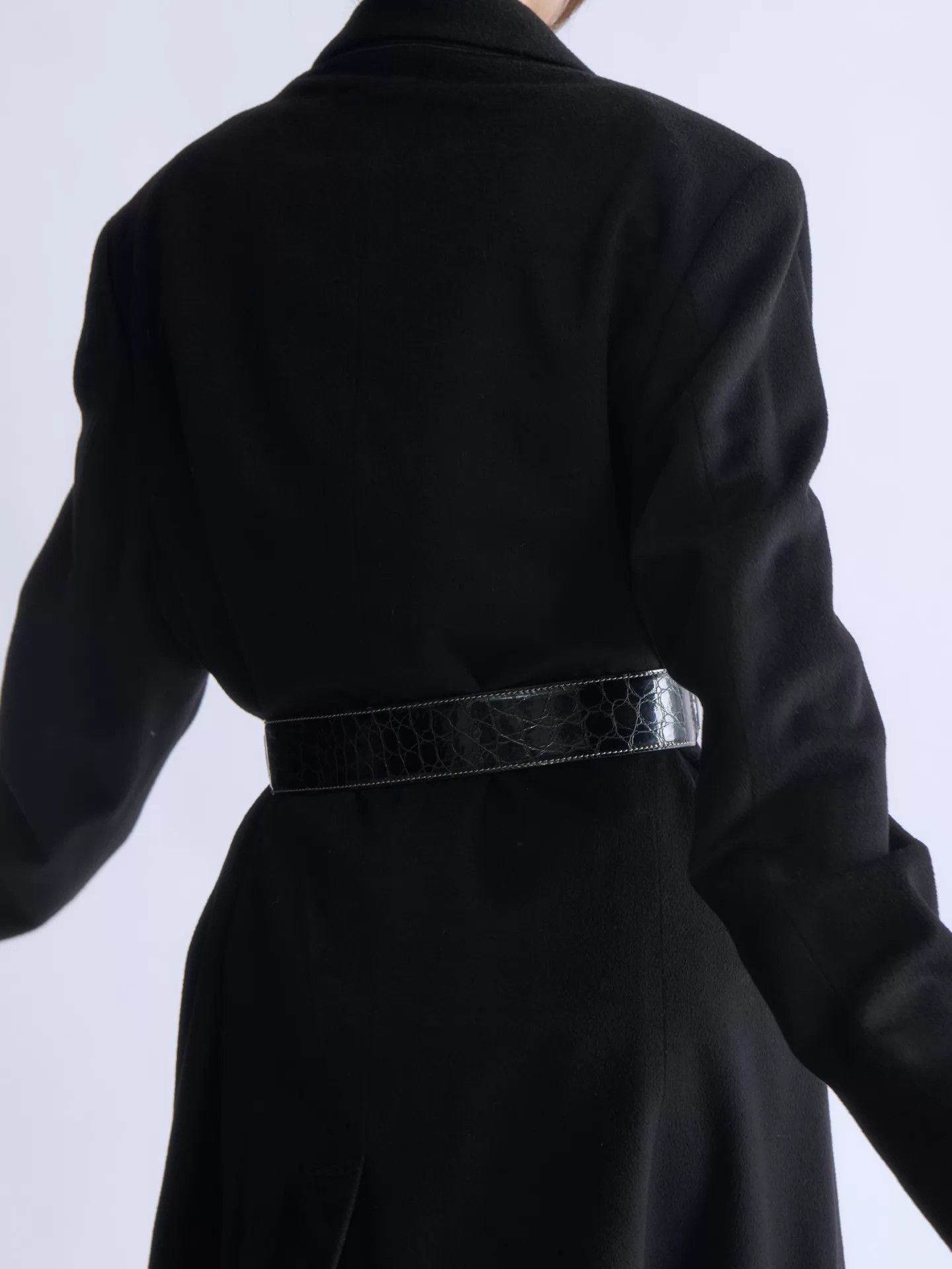 Gianfranco Ferre GIANFRANCO FERRE Dark Crocodile Cutout Belt Size ONE SIZE - 2 Thumbnail