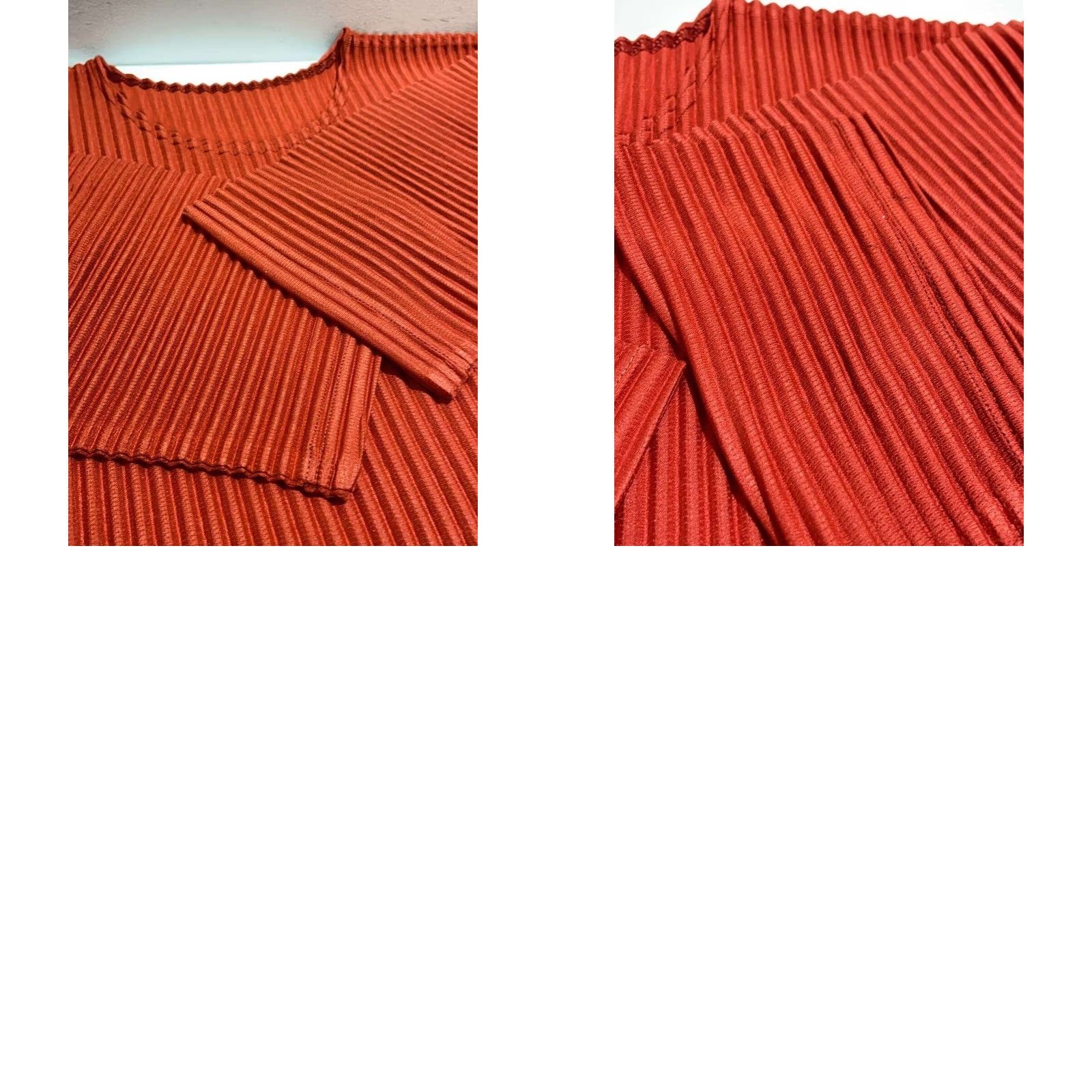 Issey Miyake ISSEY MIYAKE Long Sleeve T-Shirt Pleated Orange Mens XL Regular Size US XL / EU 56 / 4 - 8 Thumbnail