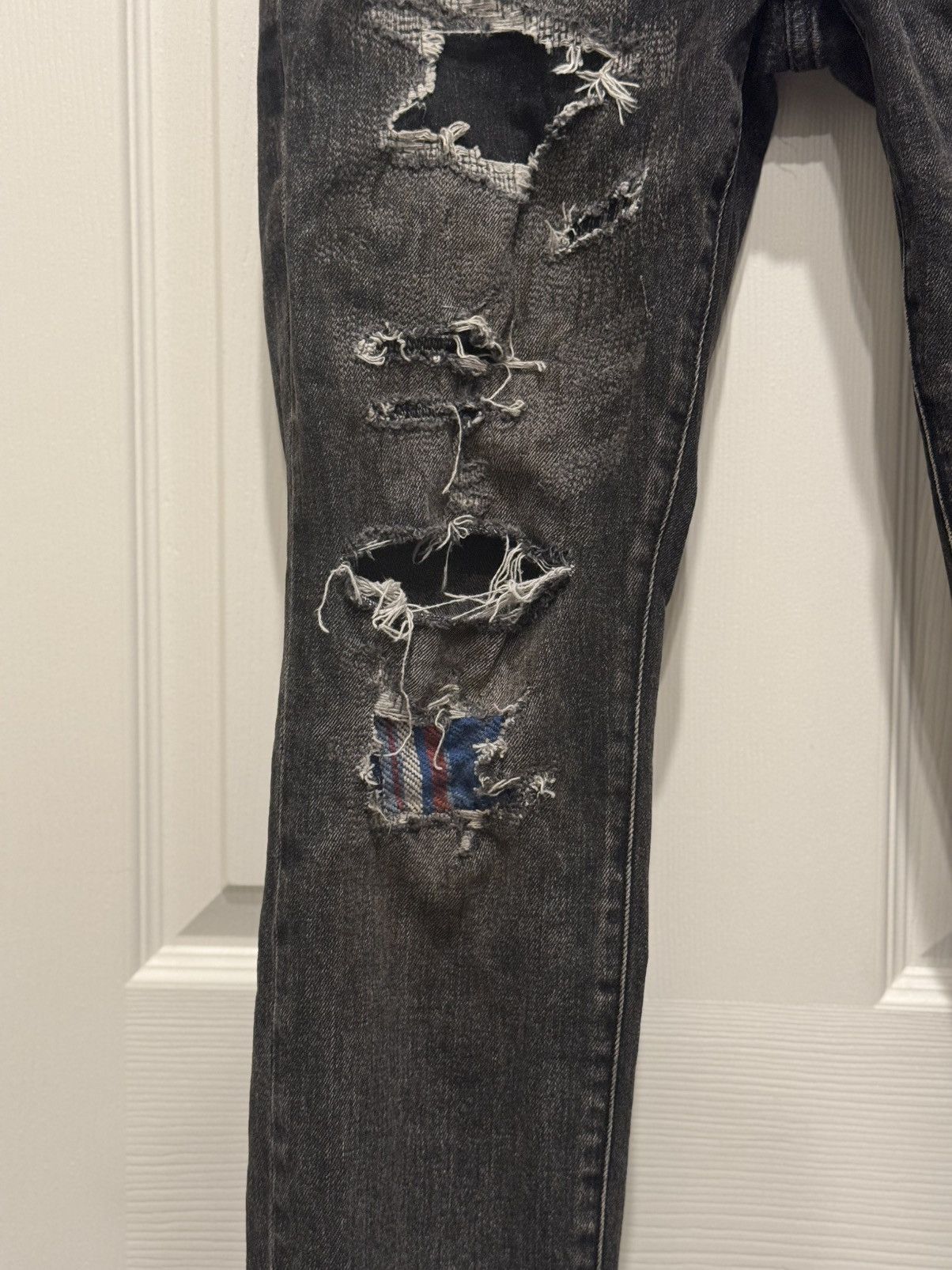 Purple Brand Purple Jeans - Black Heavy Repair Plaid Patch 31 Size US 31 - 6 Thumbnail