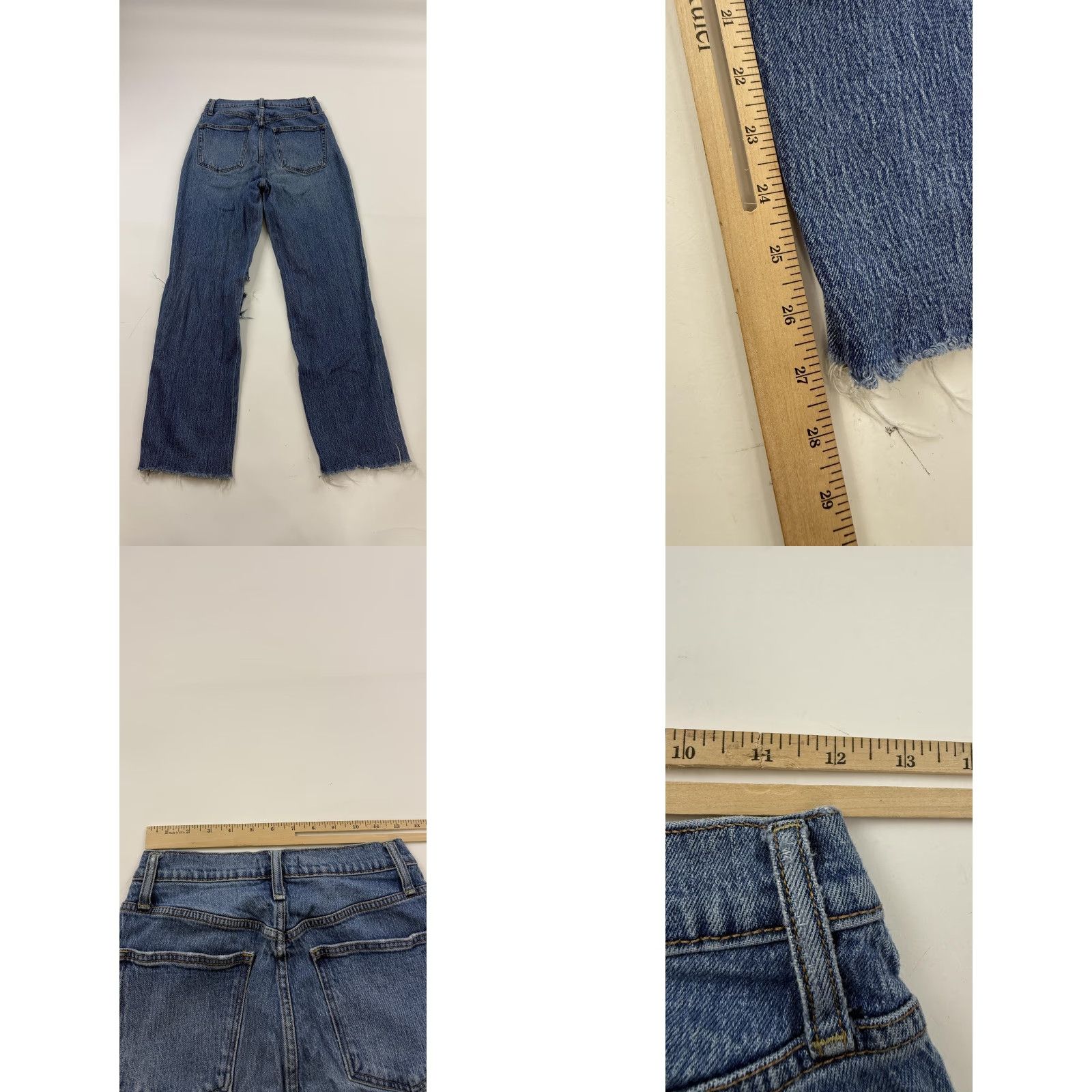 Silver Jeans Co. Silver Jeans Co. Women’s Jeans 27 Medium Blue Distressed Straight Raw Hem Size 27" / US 4 / IT 40 - 8 Thumbnail