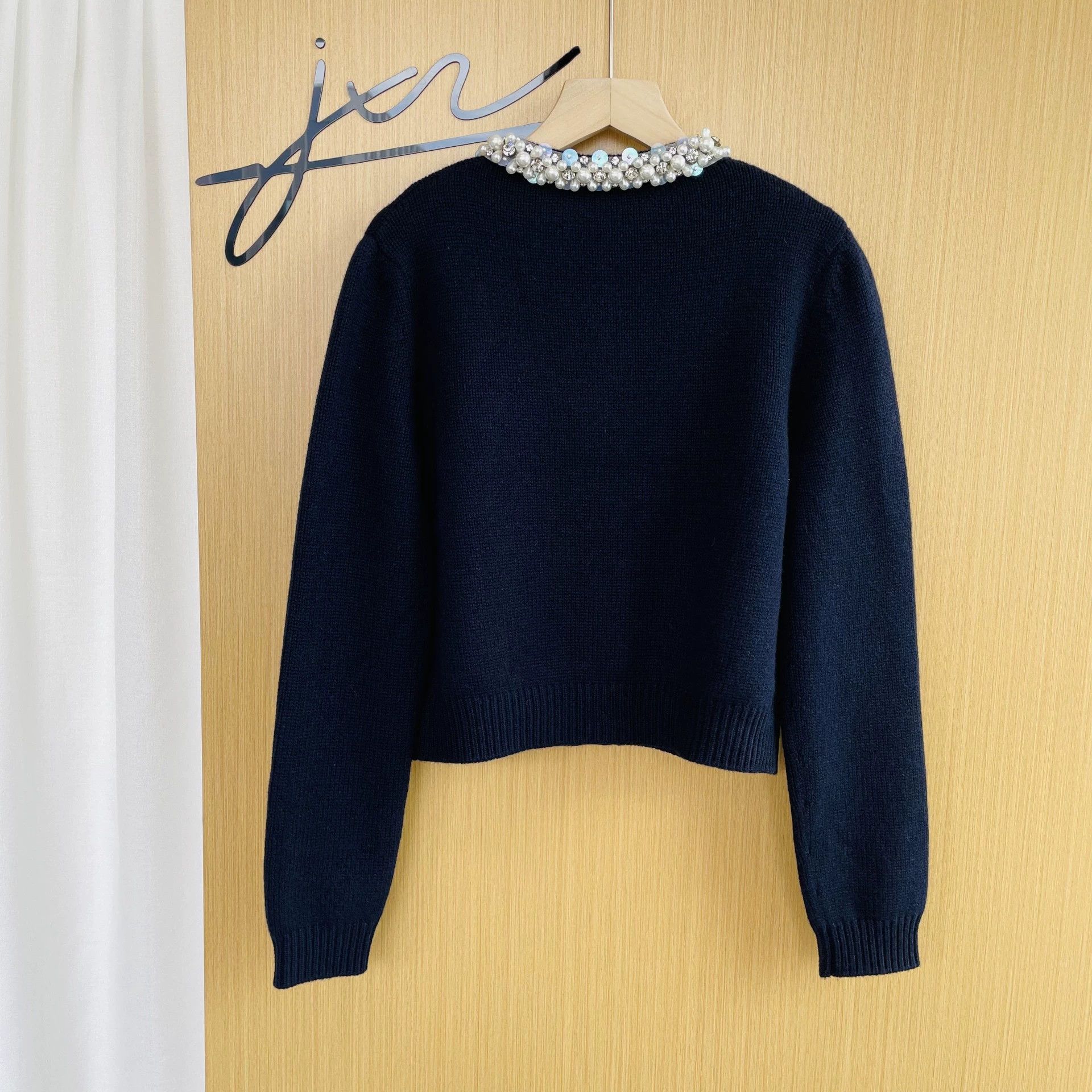Miu Miu MIU MIU Women's Navy Blue Knit Sweater Size 40 Size S / US 4 / IT 40 - 2 Thumbnail