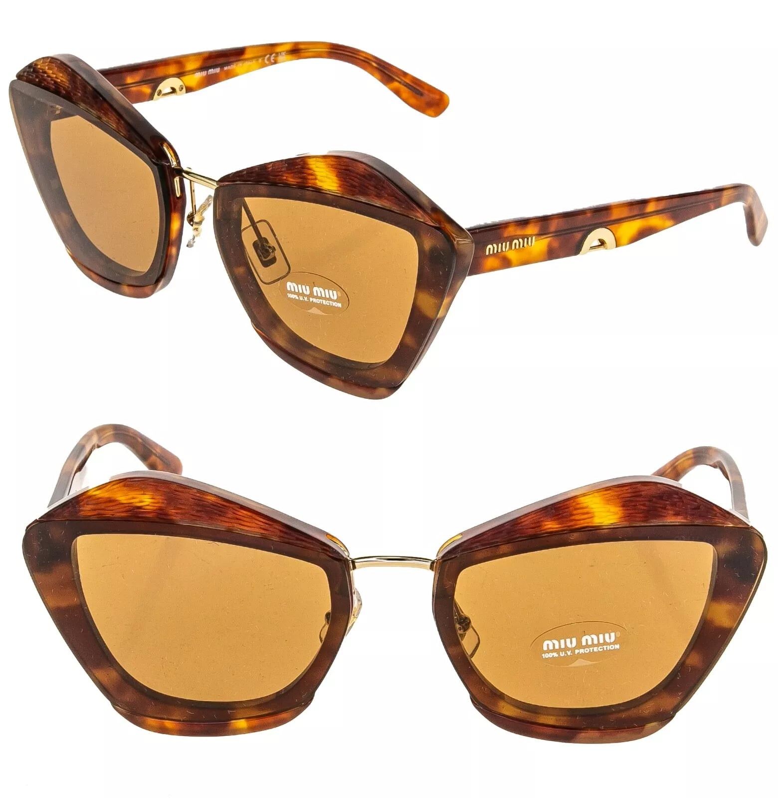 Miu Miu MIU MIU CHARM MU01XS Honey Luxury Fashion Sunglasses 01X Size ONE SIZE - 1 Thumbnail