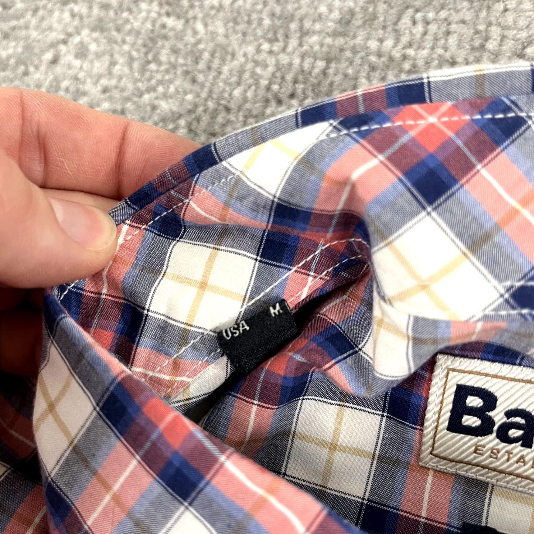 Barbour VINTAGEBARBOUR Shirt Mens Medium Highland Check Red White Blue Button Down Long Sleeve Size US M / EU 48-50 / 2 - 4 Thumbnail
