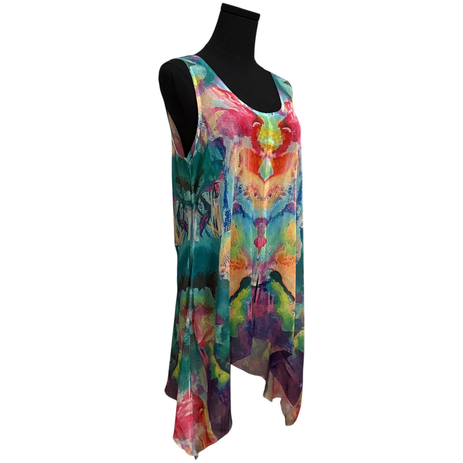 Other Soft Surroundings Waterflower Sheer Tank Top Sharkbite Hem Size M / US 6-8 / IT 42-44 - 10 Thumbnail