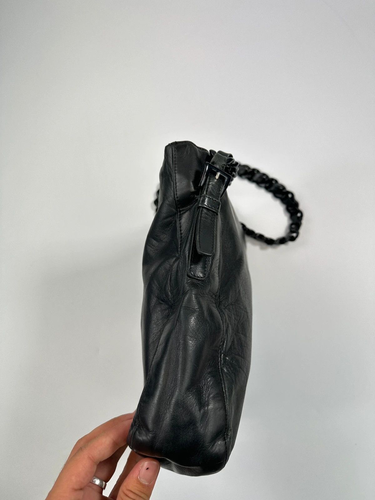 Prada Prada Milano SS99 Black Leather Chains Straps ShoulderBag Size ONE SIZE - 9 Thumbnail