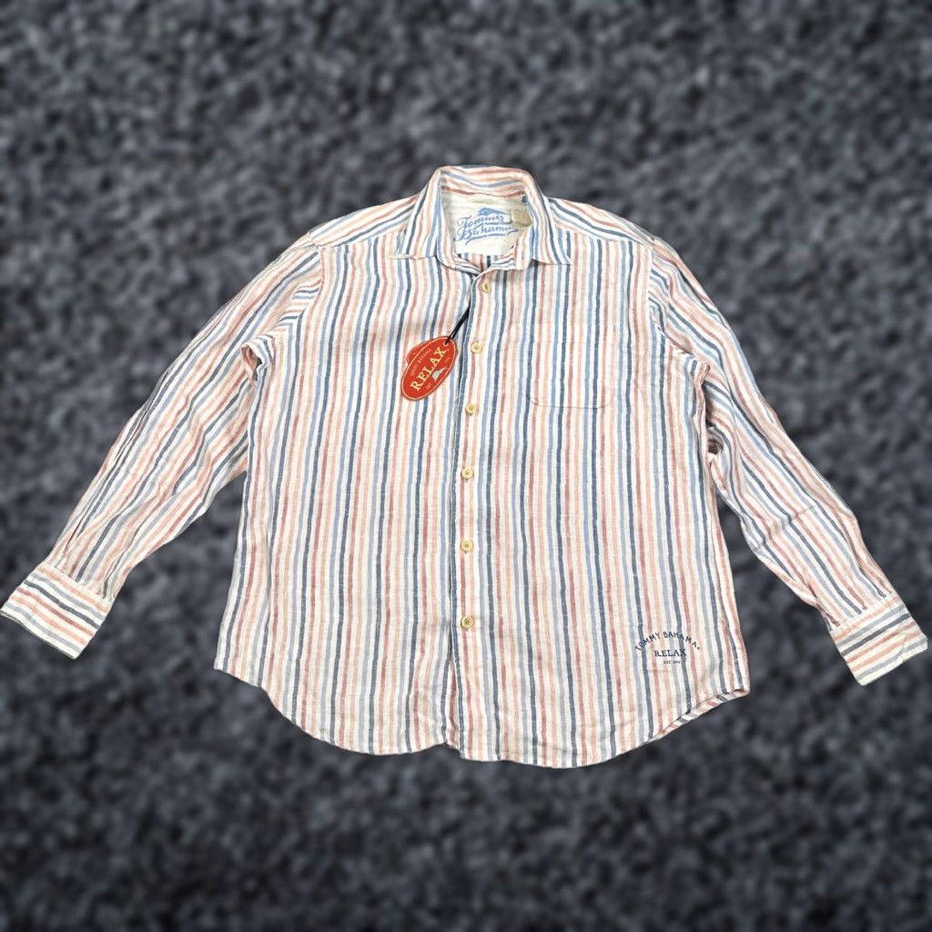 Tommy Bahama Tommy Bahama Sea Vista Stripe Shirt Mens Medium White Relax Button-Up Casual Size US M / EU 48-50 / 2 - 1 Thumbnail