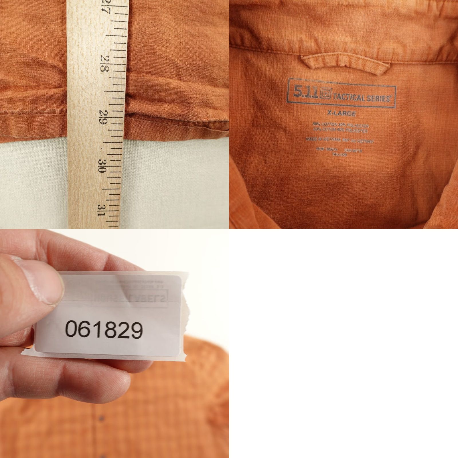 Vintage 5.11 Tactical Series Shirt Mens XL Orange Plaid Short Sleeve Button Up Utility Size US XL / EU 56 / 4 - 8 Thumbnail