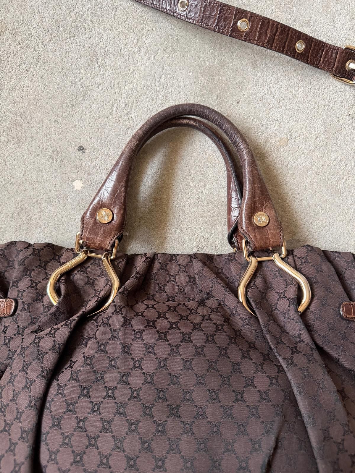 Celine Celine 2Way Macadam Embossed Shoulder Bag Brown Size ONE SIZE - 8 Thumbnail