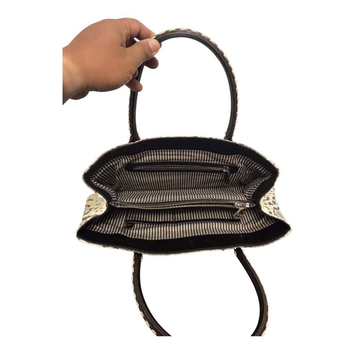 Handmade × Hysteric Glamour × Japanese Brand Thorough Brace python Skin Handbag Size ONE SIZE - 7 Thumbnail