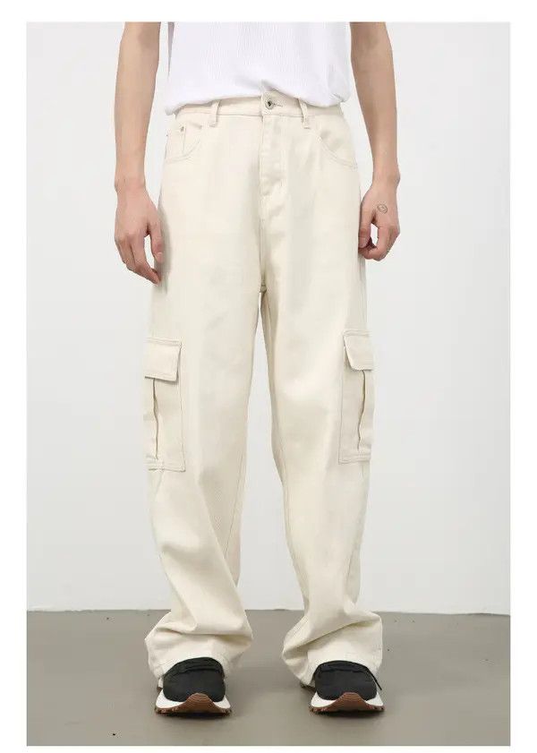 Japanese Brand Norika x Rumi Loose elastic waist straight cargo jeans Size US 32 / EU 48 - 4 Thumbnail