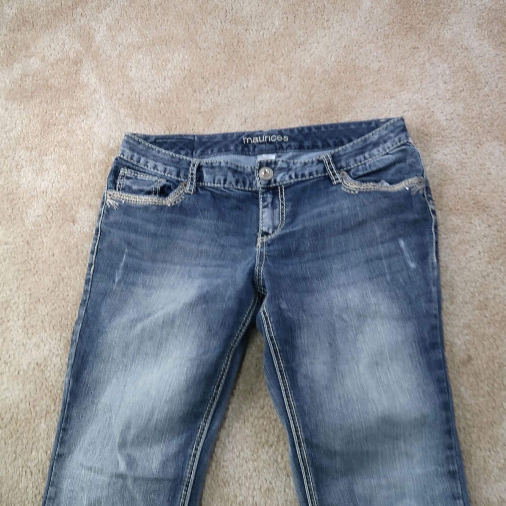 Vintage Maurices Jeans Women's Mid Rise Bootcut 9/10s Blue Stretch Denim 32x29 Regular Fabric Wash Medium Vintage No Size 32" / US 10 / IT 46 - 2 Thumbnail