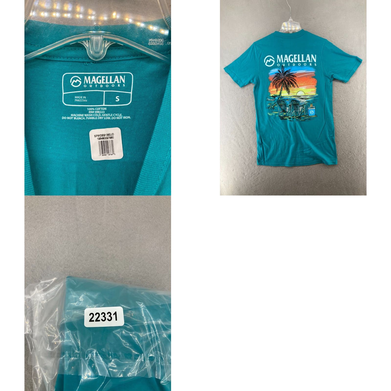 Vintage Magellan TShirt Small Blue Tropical Beach Sunset Mens Size US S / EU 44-46 / 1 - 8 Thumbnail