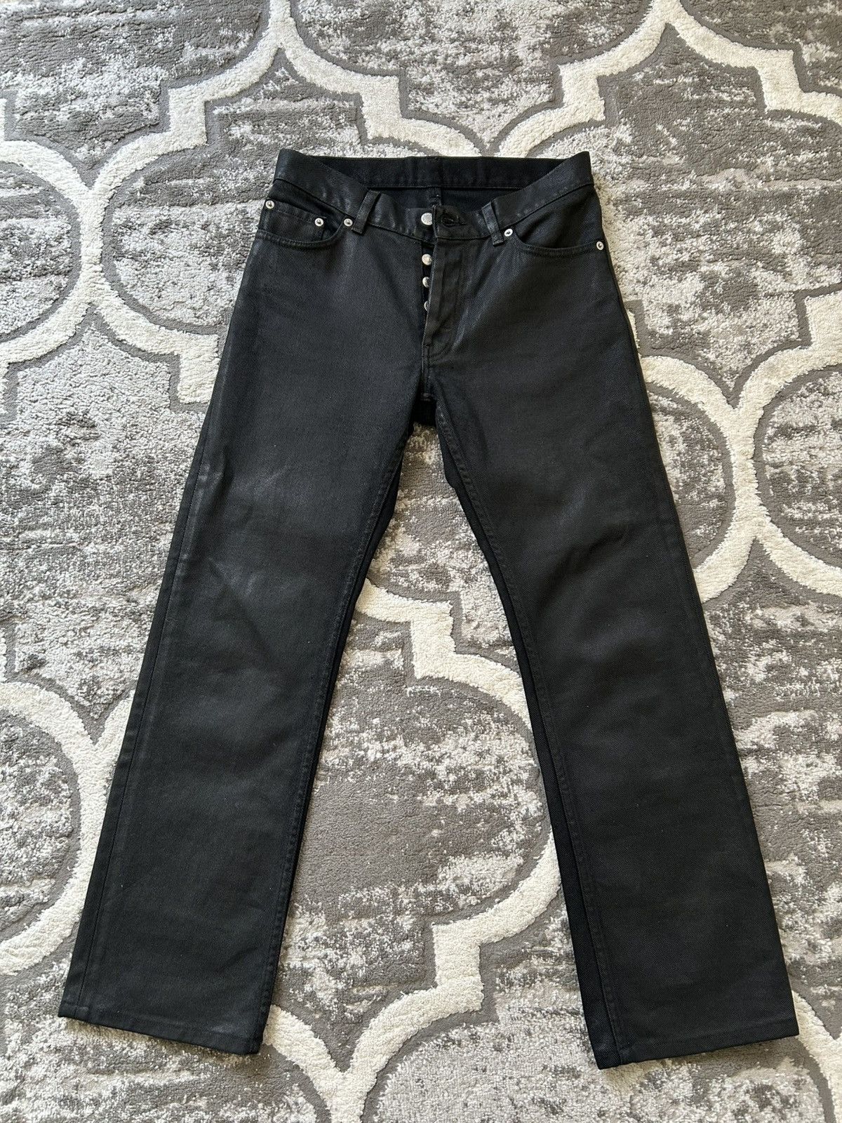Helmut Lang Helmut lang 1998 waxed bootcut denim Size US 29 - 3 Thumbnail