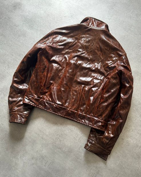 Moschino 2000s Moschino Enigmatic Brown Distressed Pilot Jacket Size US S / EU 44-46 / 1 - 5 Thumbnail