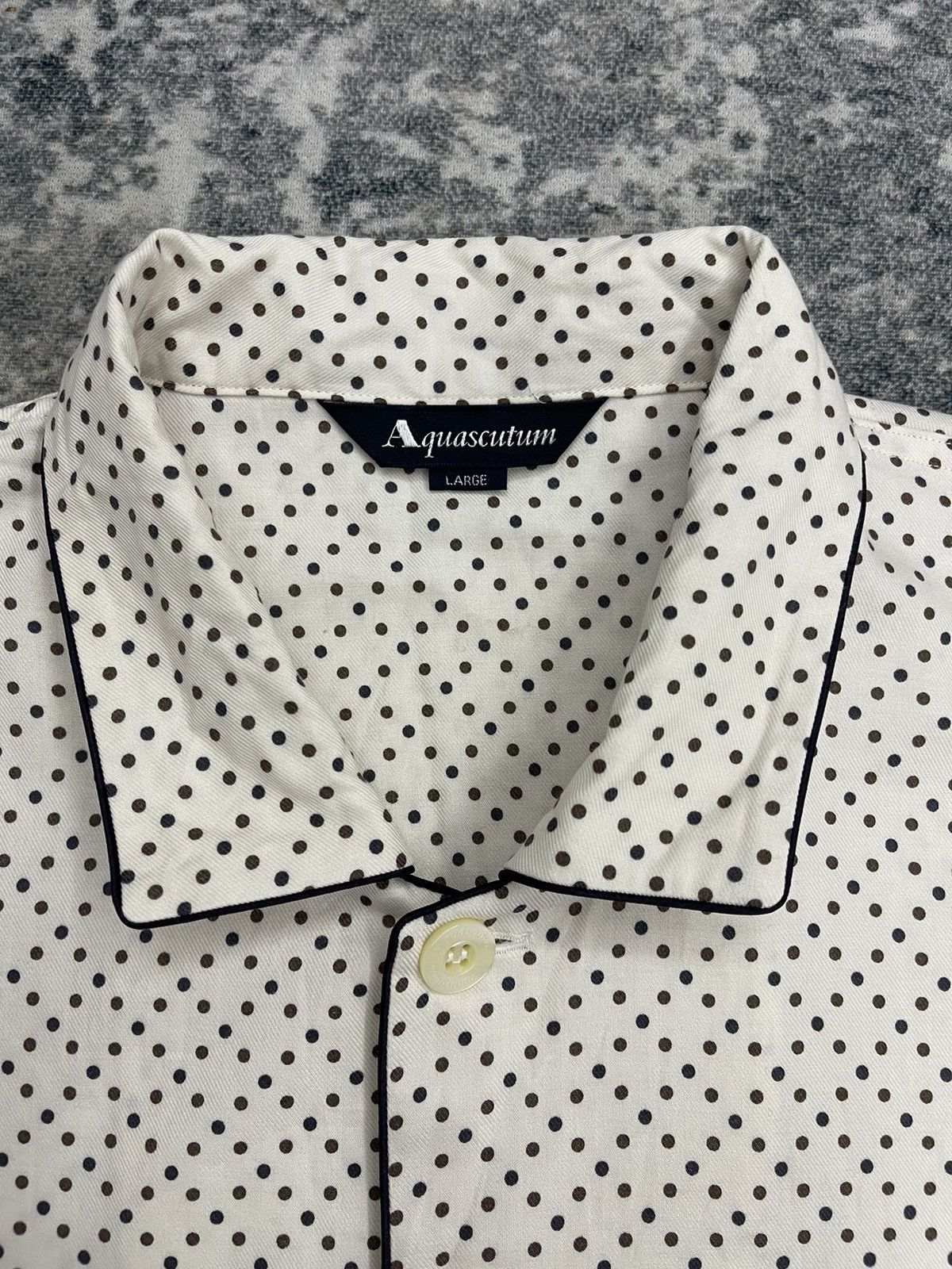 Aquascutum Aquascutum London Polka Dot Camp Collar Loungewear Shirt Size US L / EU 52-54 / 3 - 6 Thumbnail