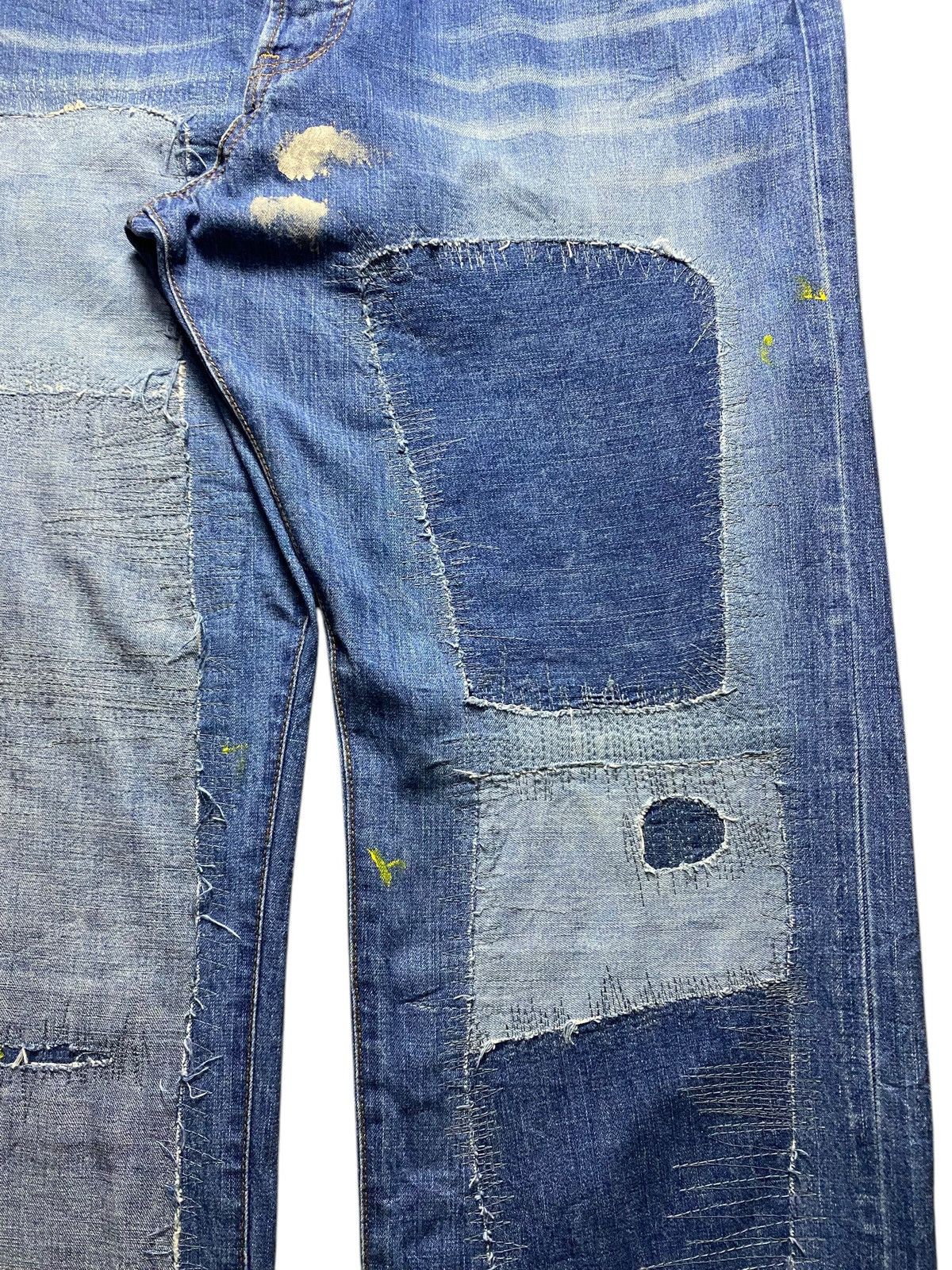 Japanese Brand Vintange Tendor Shashiko Boro Patched Distressed Loose Jeans Size US 36 / EU 52 - 8 Thumbnail