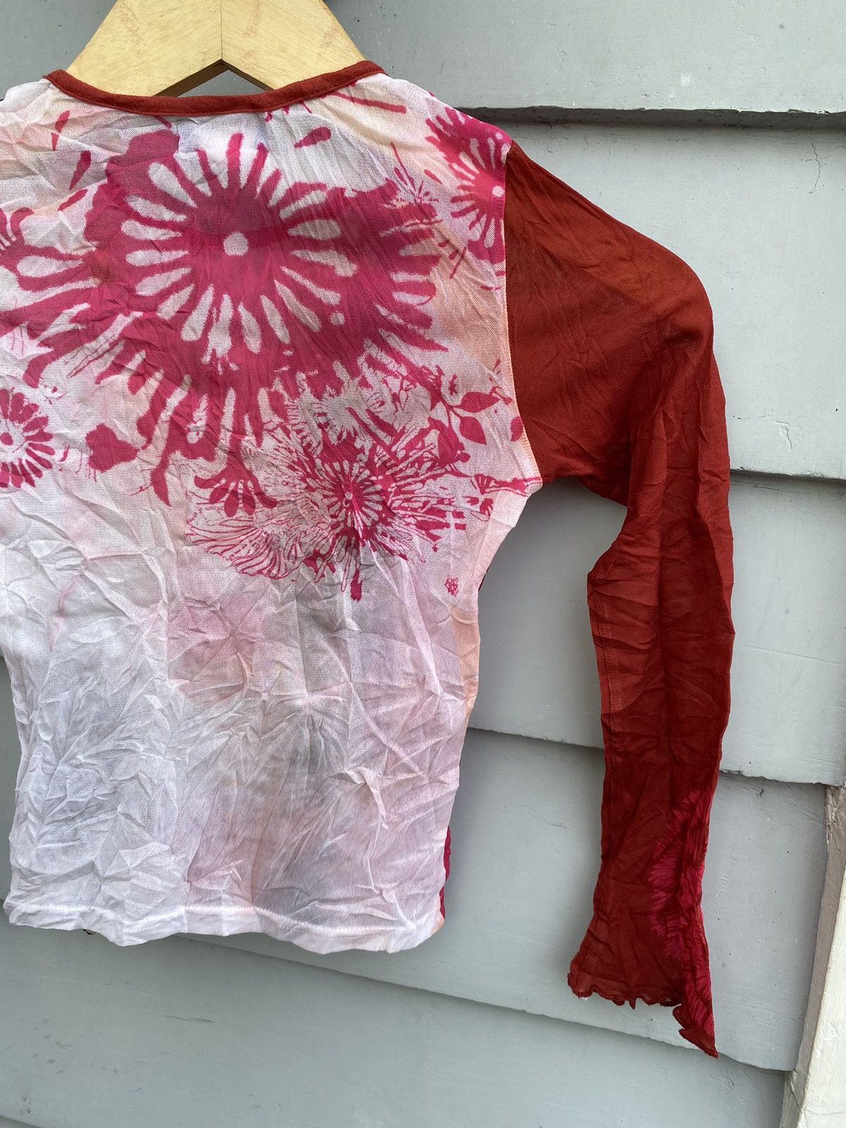 Kenzo Kenzo Junior/Kids Japanese Red Pink Flower Mesh Longsleeve Size L / US 10 / IT 46 - 10 Thumbnail
