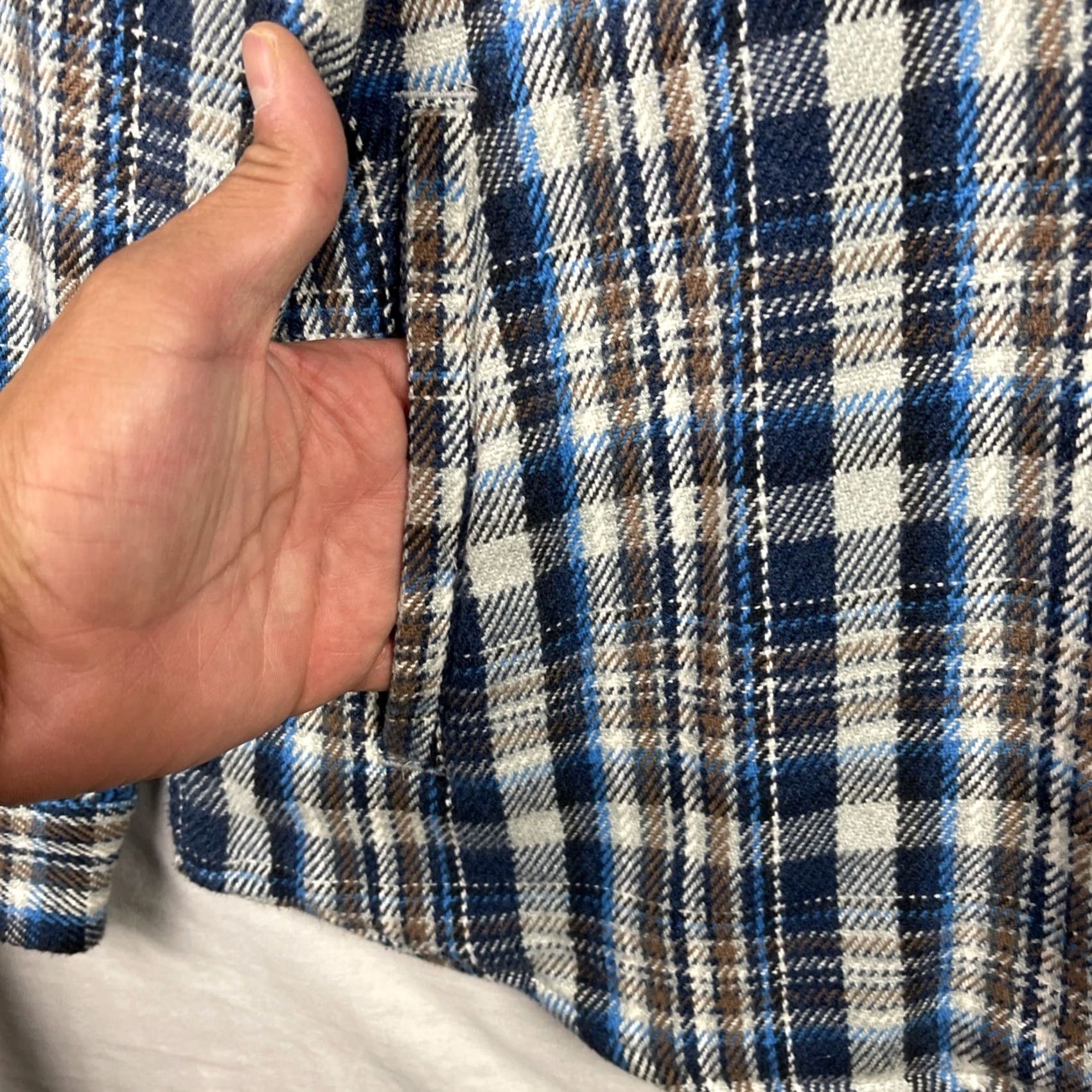 johnnie-O Johnnie O Jacket Mens XL Plaid Flannel Shacket Laguna Blue Heavyweight Size US XL / EU 56 / 4 - 7 Thumbnail