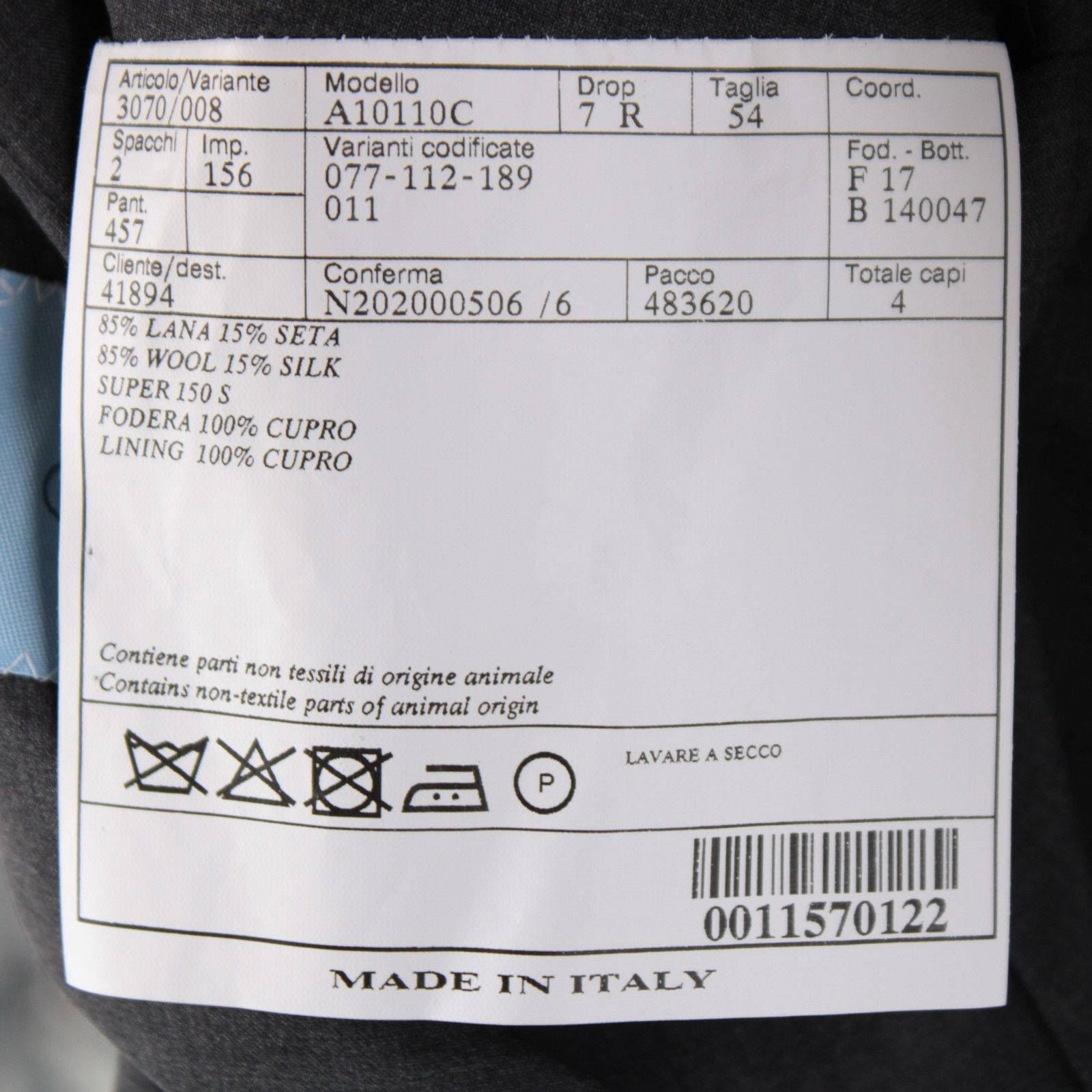 Belvest Belvest Suit Size US 44 Regular in Gray Size 44R - 9 Thumbnail