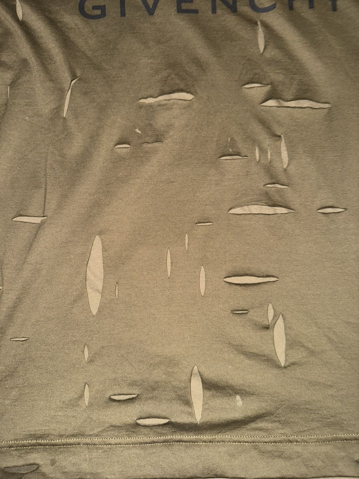 Givenchy Givenchy Khaki Destroyed Layered T-Shirt Size US S / EU 44-46 / 1 - 7 Thumbnail