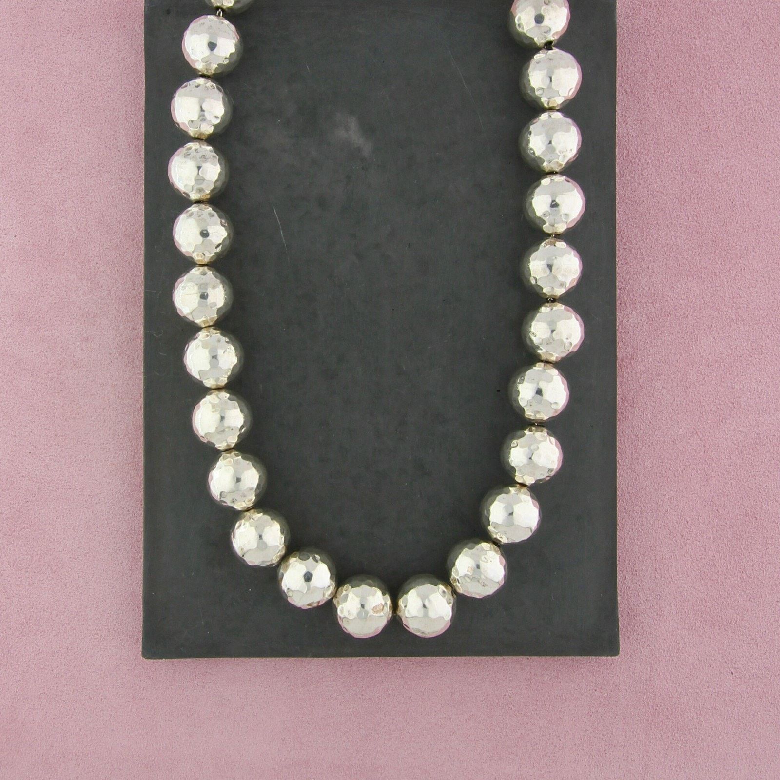 Sterling Silver sterling silver hammered bead toggle necklace size 21in Size ONE SIZE - 1 Thumbnail