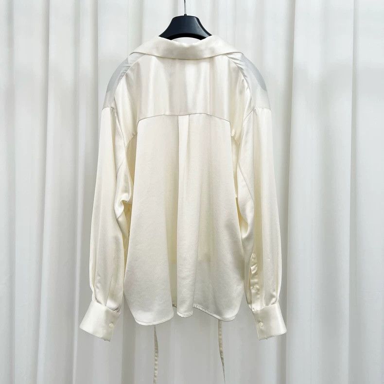 Loewe LOEWE Ice silk embroidery Logo acetate satin shirt Size 4XL / US 24-26 - 2 Thumbnail