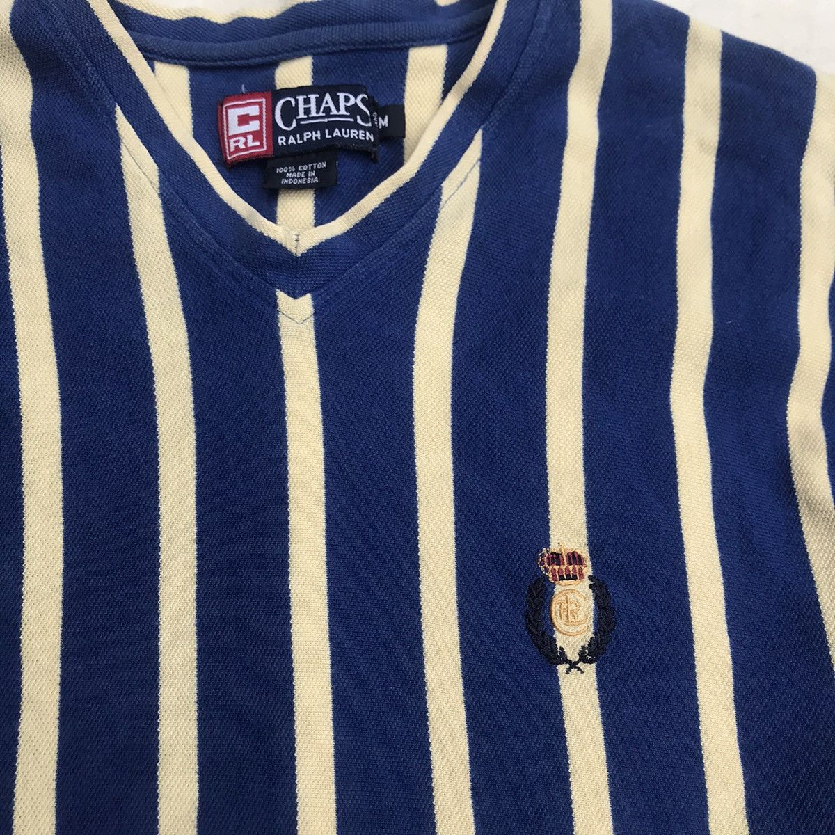 Chaps × Chaps Ralph Lauren × Vintage Vintage E Chaps RL Ralph Lauren Blue Stripes Tee Tshirt Size US M / EU 48-50 / 2 - 16 Thumbnail