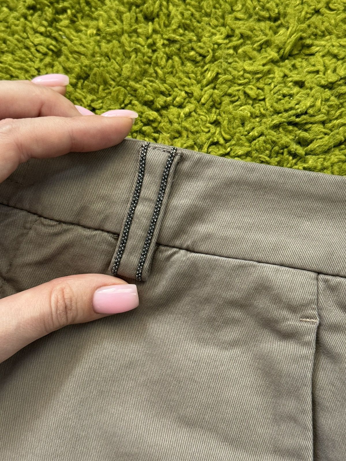 Brunello Cucinelli × Designer Brunello Cucinelli khaki cotton pants Size 26" / US 2 / IT 38 - 4 Thumbnail